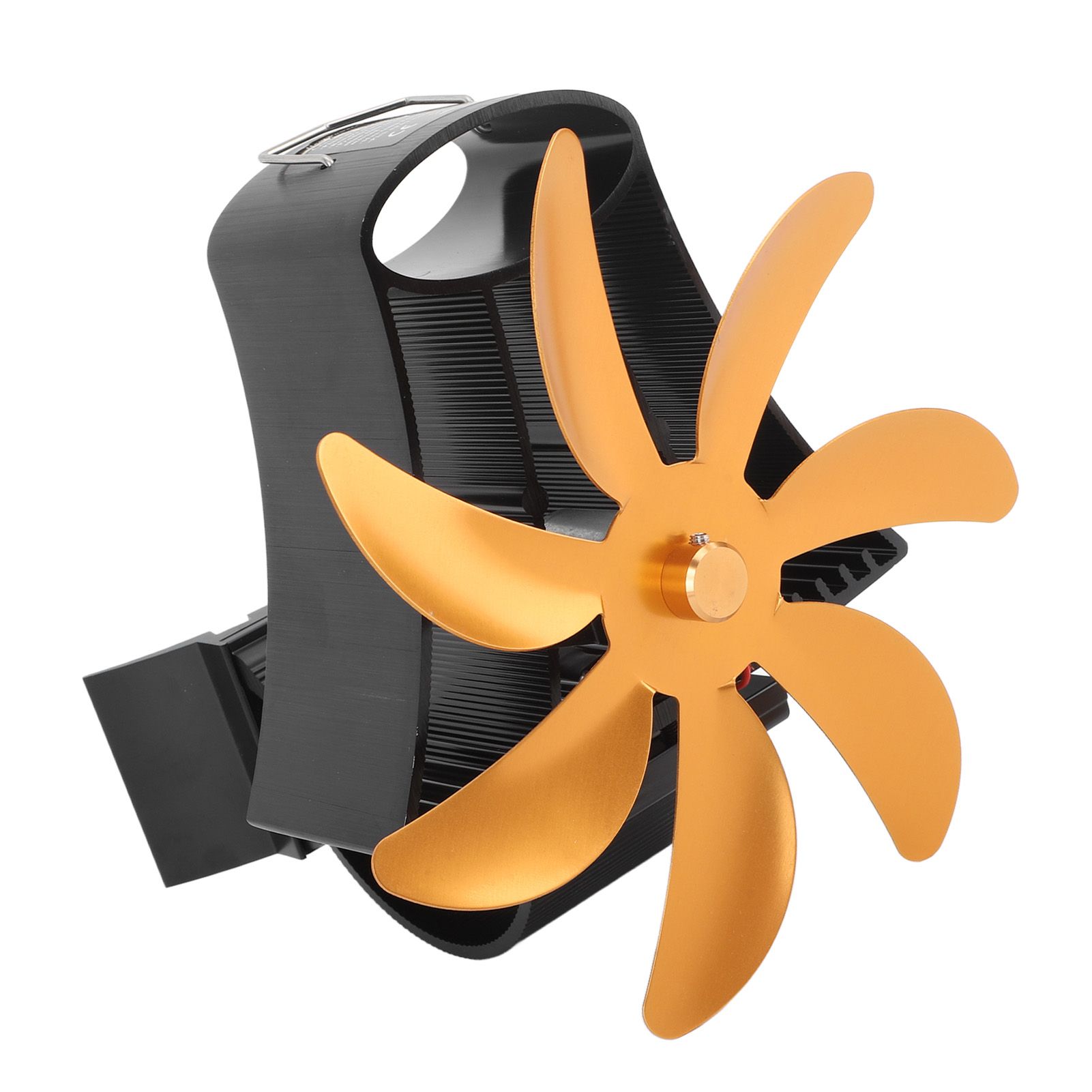 Wood Stove Fan Pipe Fireplace Fan 7 Blades Stove Fan On Chimney Silent Motors Heat Powered Wood Stove Fan Magnetic Wall Mount Gold - Image 8