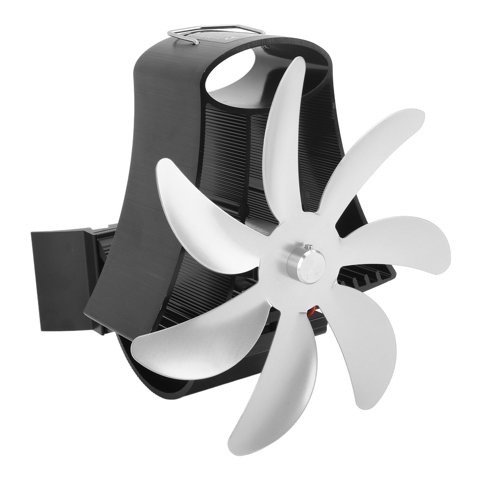 Wood Stove Fan Pipe Fireplace Fan 7 Blades Stove Fan On Chimney Silent Motors Heat Powered Wood Stove Fan Magnetic Wall Mount Silver - Image 2