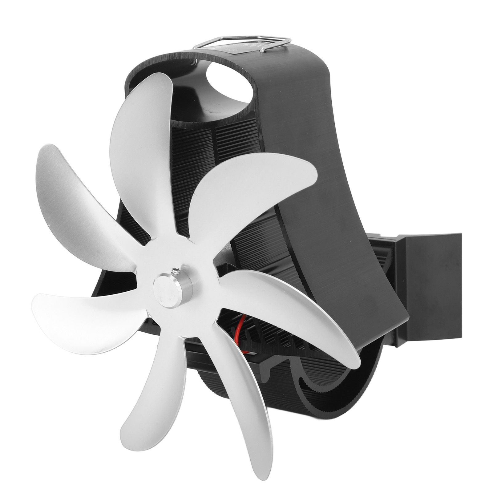 Wood Stove Fan Pipe Fireplace Fan 7 Blades Stove Fan On Chimney Silent Motors Heat Powered Wood Stove Fan Magnetic Wall Mount Silver - Image 4