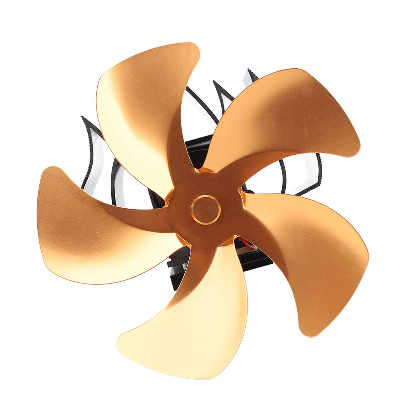 5 Blade Heat Powered Stove Fan Aluminum Alloy Noiseless Wall Hanging Thermal Powered Fireplace Fan for Wood Burning Stove Kerosene Stove Gold - Image 7