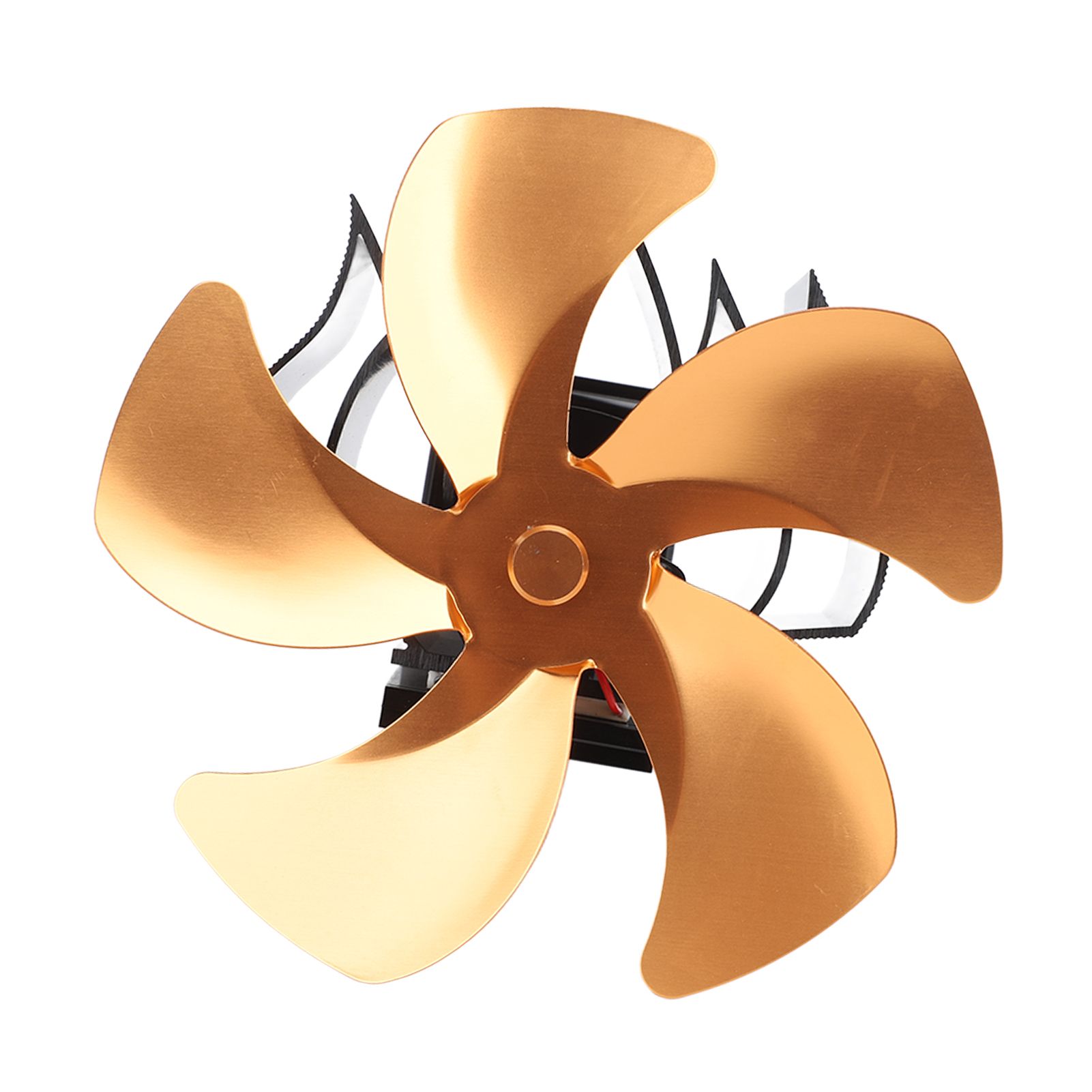 5 Blade Heat Powered Stove Fan Aluminum Alloy Noiseless Wall Hanging Thermal Powered Fireplace Fan for Wood Burning Stove Kerosene Stove Gold - Image 8