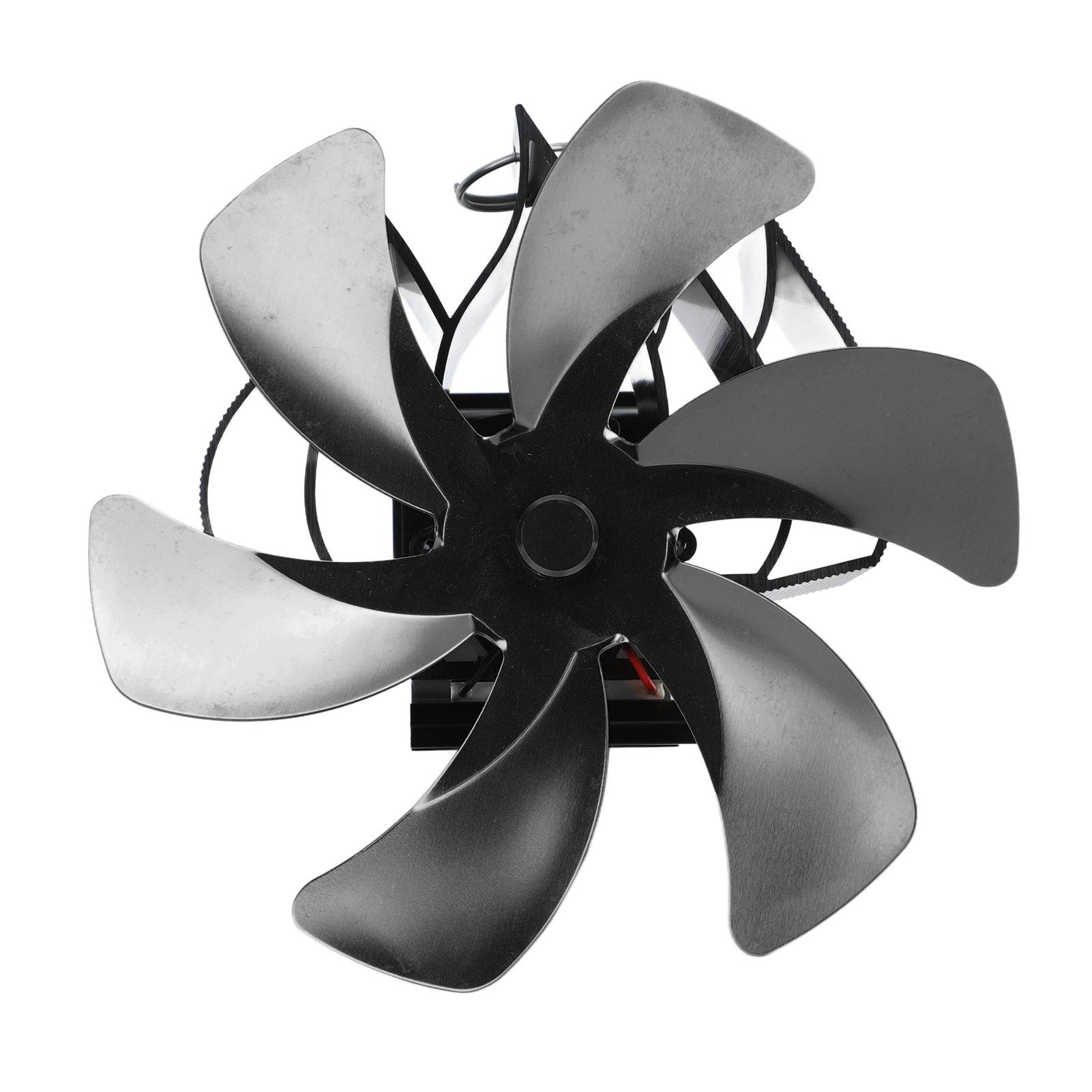 Wood Stove Fan Heat Powered 6 Blades Hanging Stove Fan Silent Flue Pipe Hanging Fireplace Fan Eco Friendly Wall Mount Black - Image 3