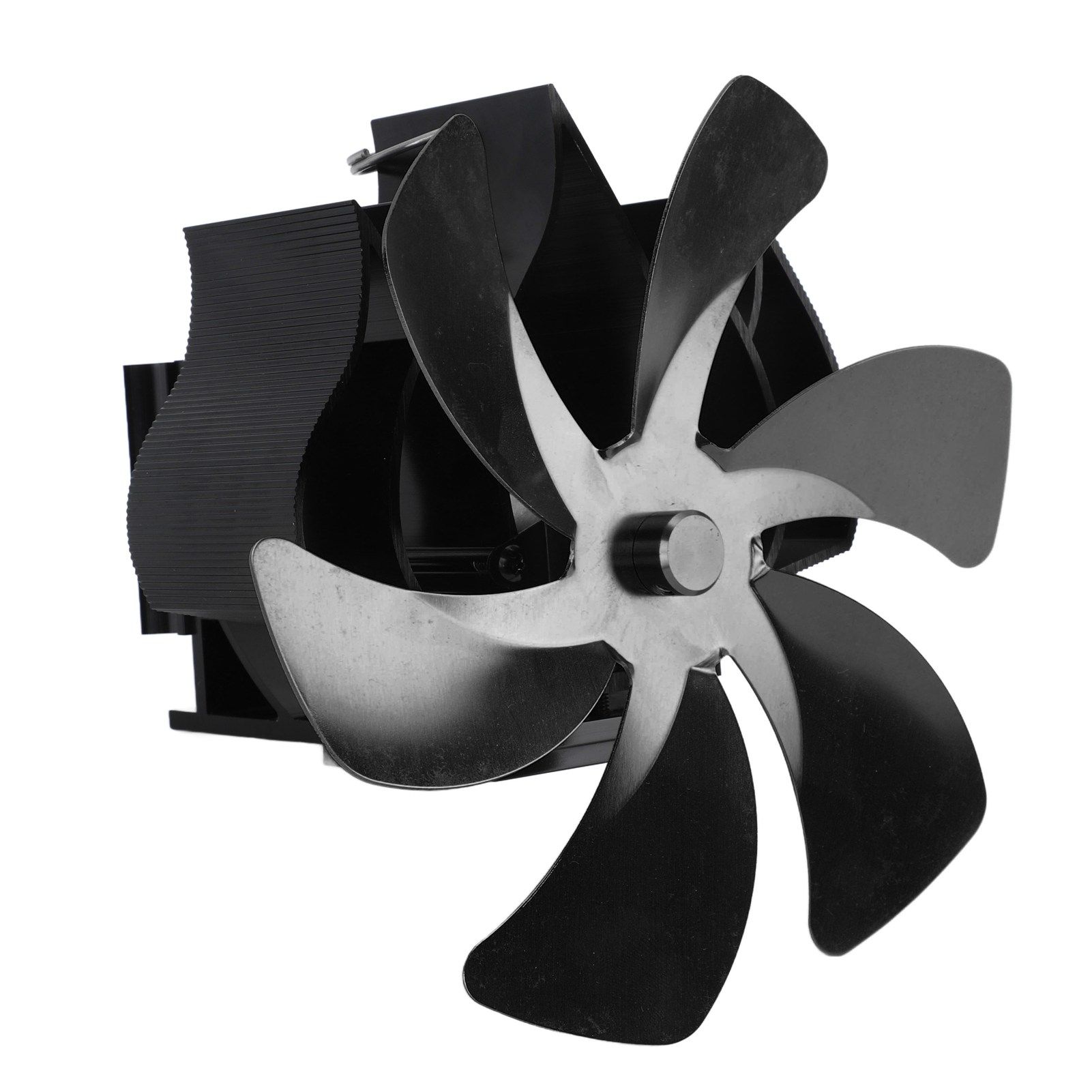 Wood Stove Fan Heat Powered 6 Blades Hanging Stove Fan Silent Flue Pipe Hanging Fireplace Fan Eco Friendly Wall Mount Black - Image 4