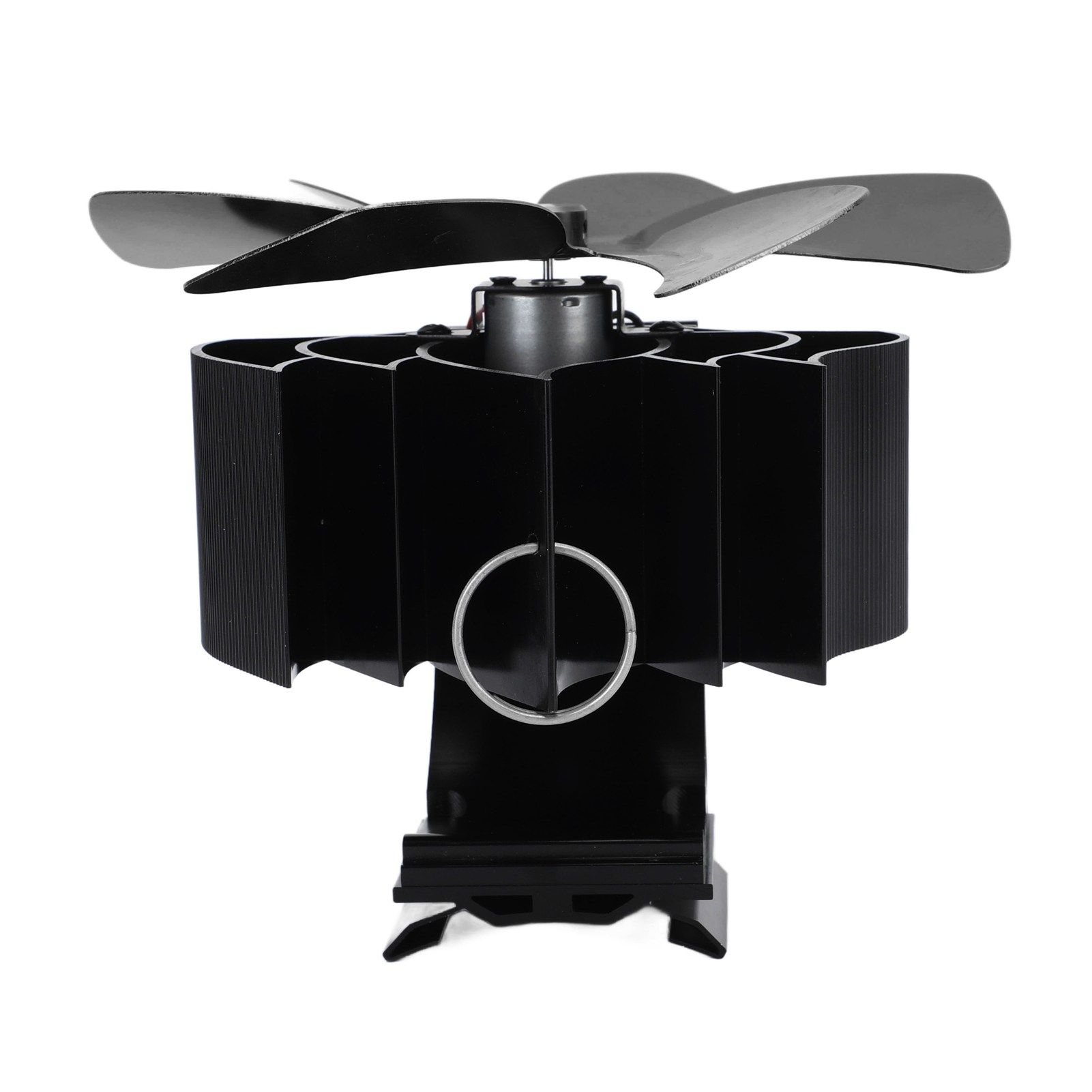 Wood Stove Fan Heat Powered 6 Blades Hanging Stove Fan Silent Flue Pipe Hanging Fireplace Fan Eco Friendly Wall Mount Black - Image 7