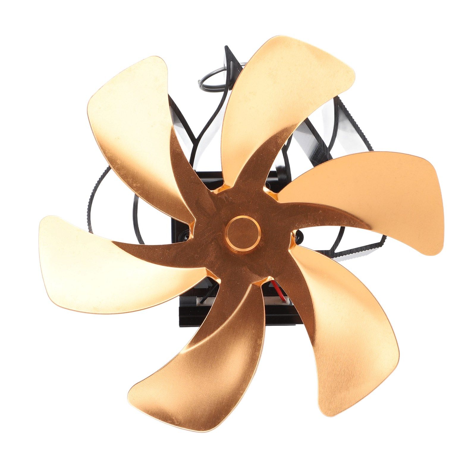 Wood Stove Fan Heat Powered 6 Blades Hanging Stove Fan Silent Flue Pipe Hanging Fireplace Fan Eco Friendly Wall Mount Gold - Image 3