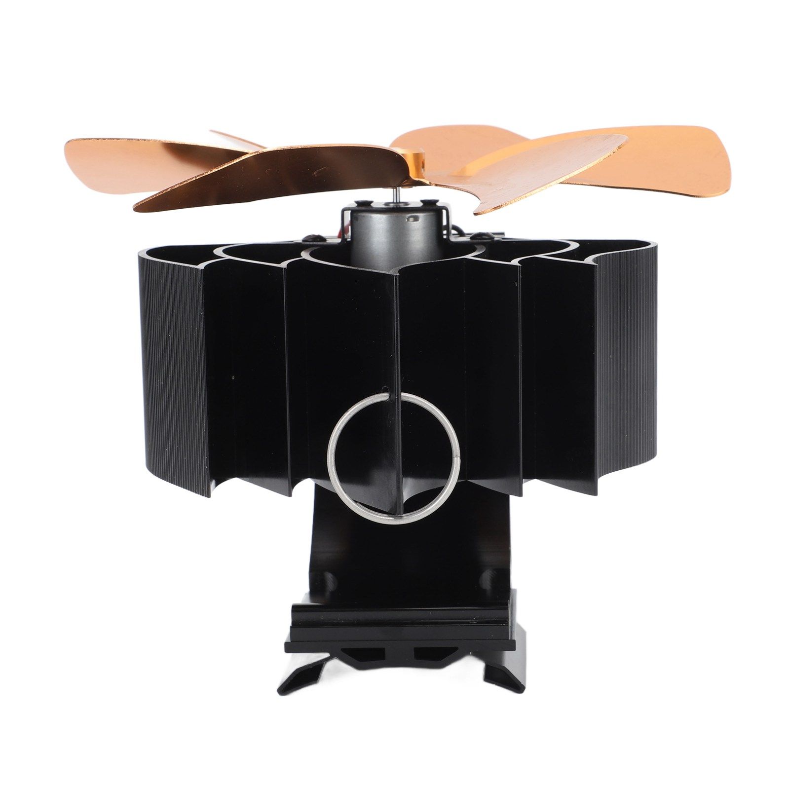 Wood Stove Fan Heat Powered 6 Blades Hanging Stove Fan Silent Flue Pipe Hanging Fireplace Fan Eco Friendly Wall Mount Gold - Image 7