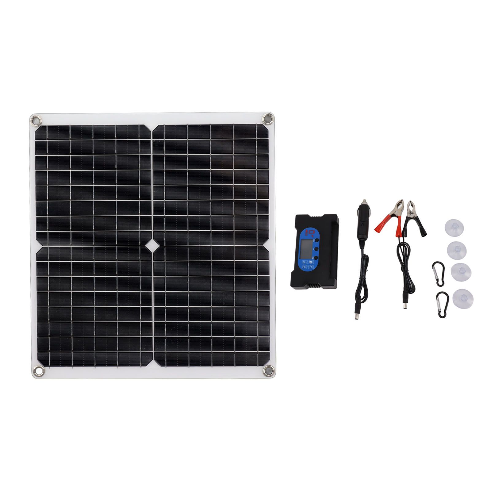 Solar Panel Charge Controller Set Monocrystalline Silicon 25W 10A Fast Charging Battery Free Drive Solar Panel Regulator for Lights Power Tools - Image 1