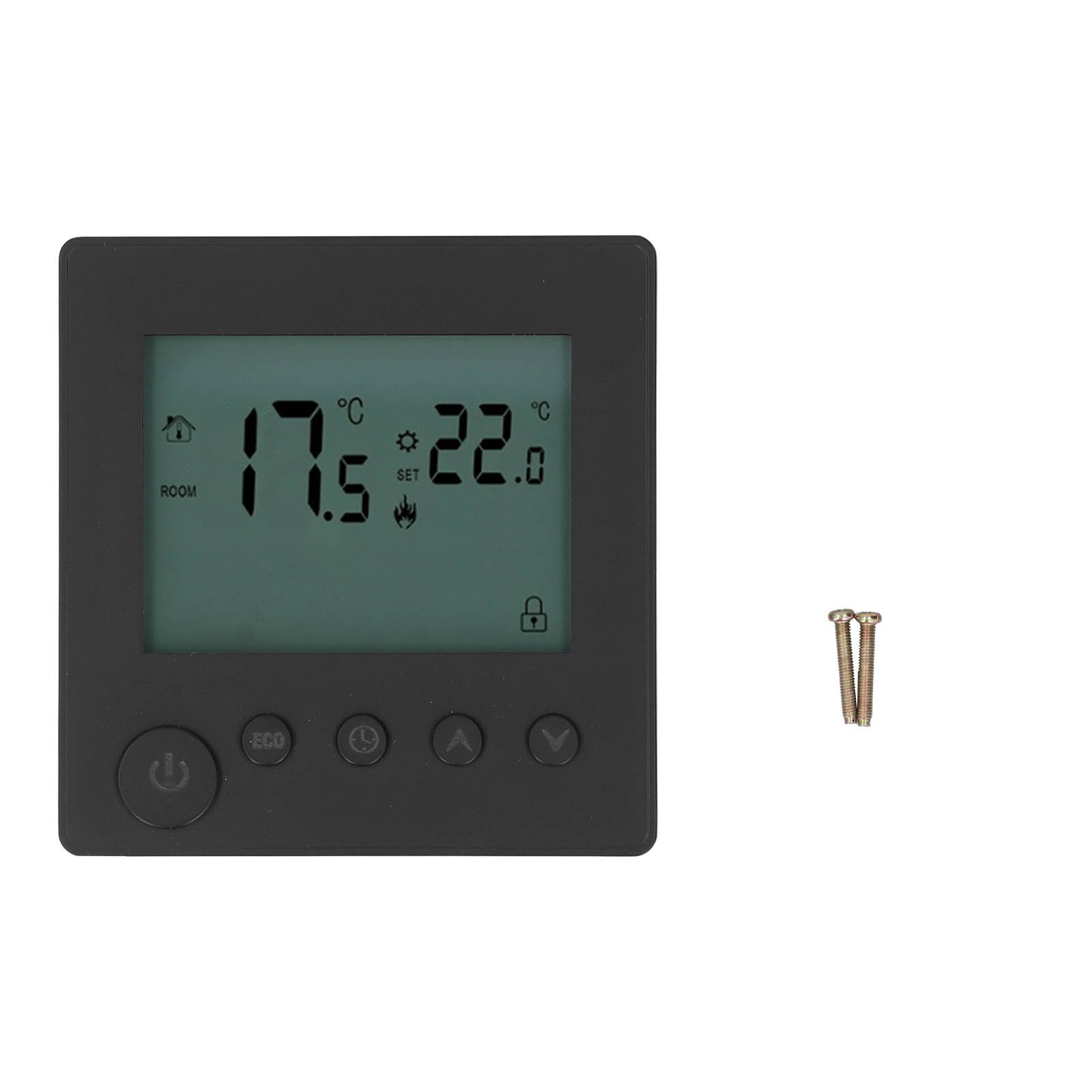 Smart Thermostat 4500W Button Control Water Heating Thermostat for Home Office Market Hotel AC90V to 240V Black - Image 1