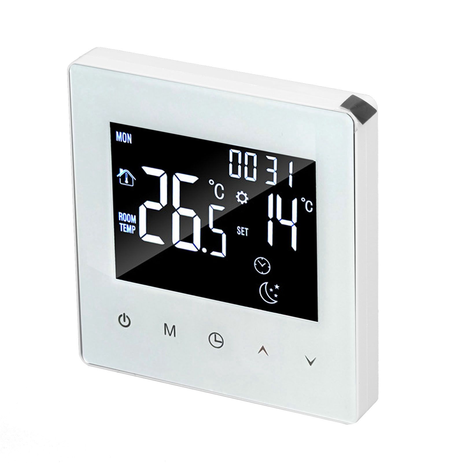 Digital Thermostat Screen Programmable Home Thermostat with 3 Meter Sensor Line for Electric Floor Heating Home Hotel Office AC90‑240V White Without WiFi - Image 2