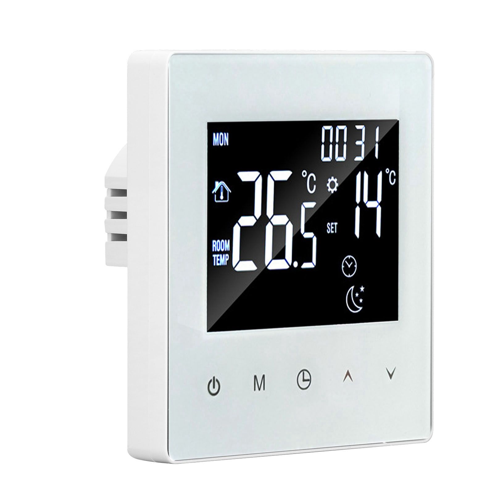 Digital Thermostat Screen Programmable Home Thermostat with 3 Meter Sensor Line for Electric Floor Heating Home Hotel Office AC90‑240V White Without WiFi - Image 3