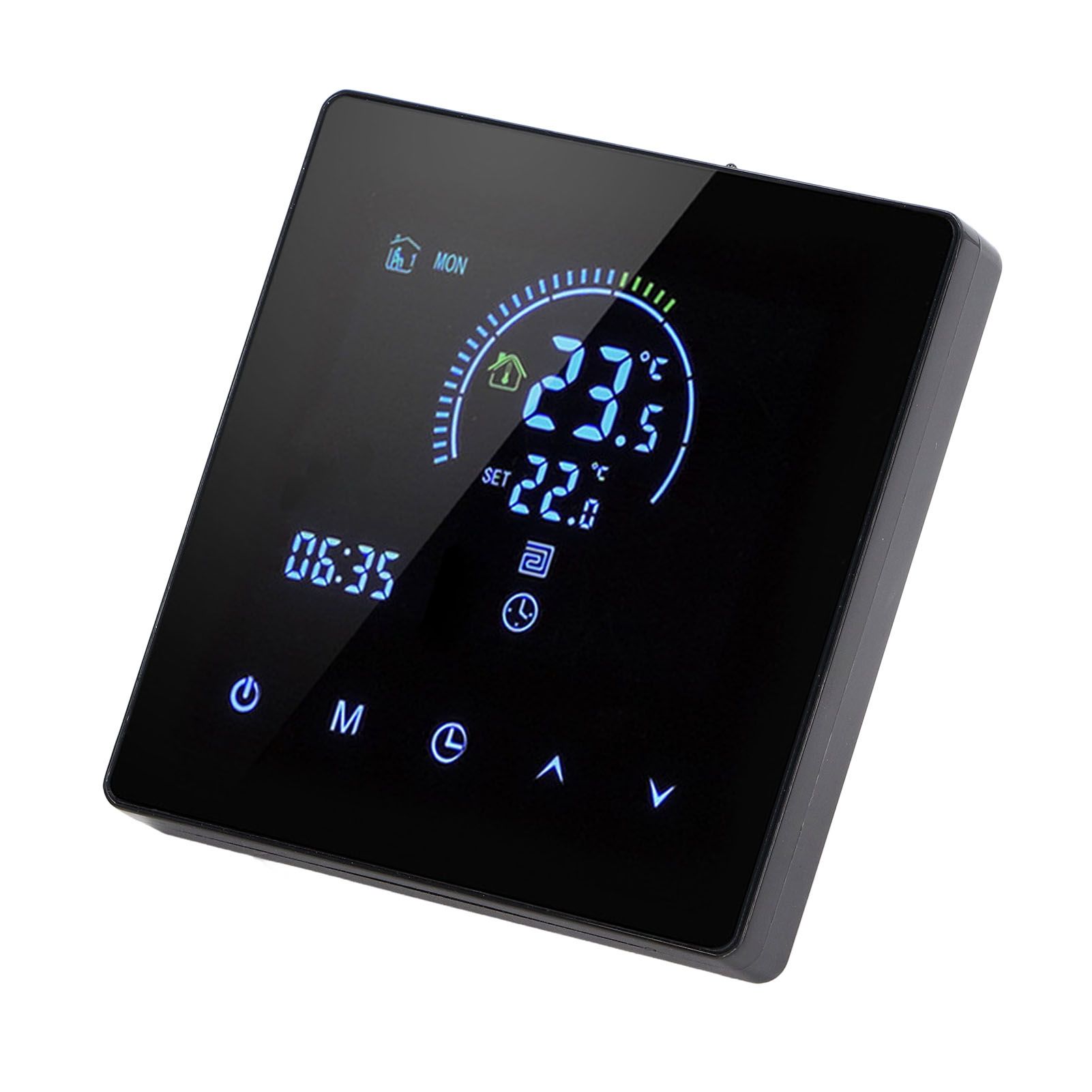16A Digital Thermostat with LCD Display Programmable Thermostat Electric Heating Thermostat for Home Office Hotel AC 90V‑240V Black Without WiFi - Image 4