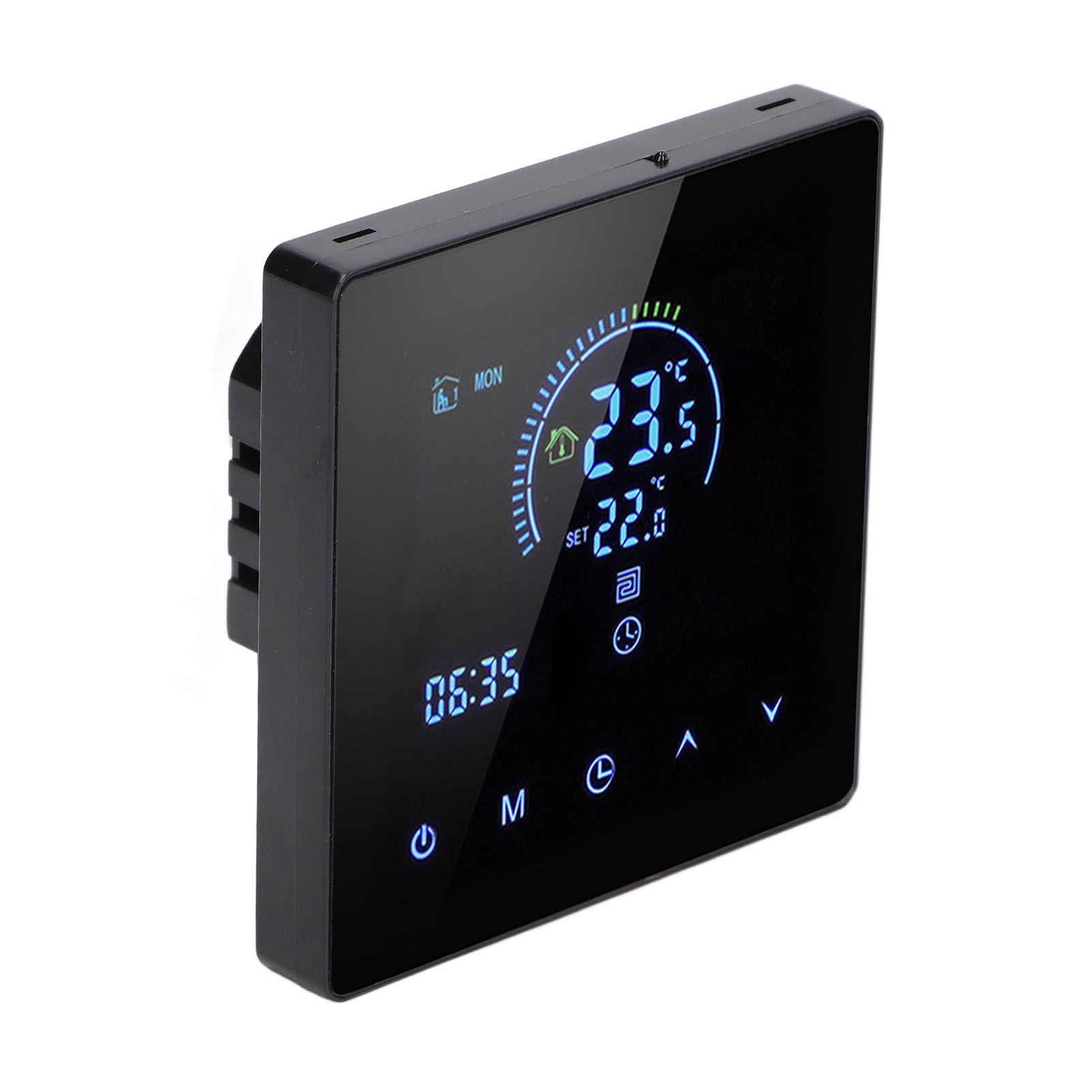 16A Digital Thermostat with LCD Display Programmable Thermostat Electric Heating Thermostat for Home Office Hotel AC 90V‑240V Black Without WiFi - Image 5