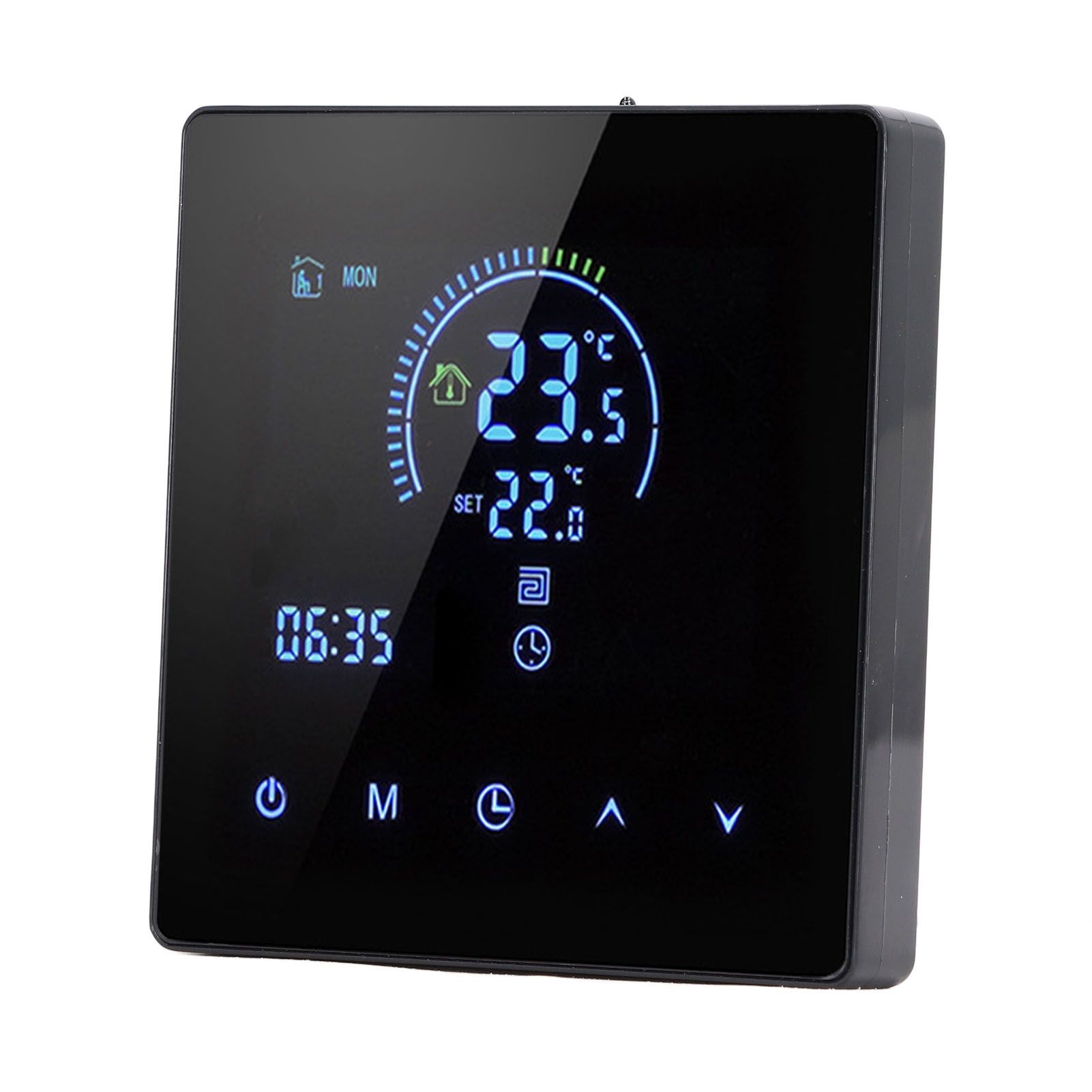 16A Digital Thermostat with LCD Display Programmable Thermostat Electric Heating Thermostat for Home Office Hotel AC 90V‑240V Black Without WiFi - Image 8