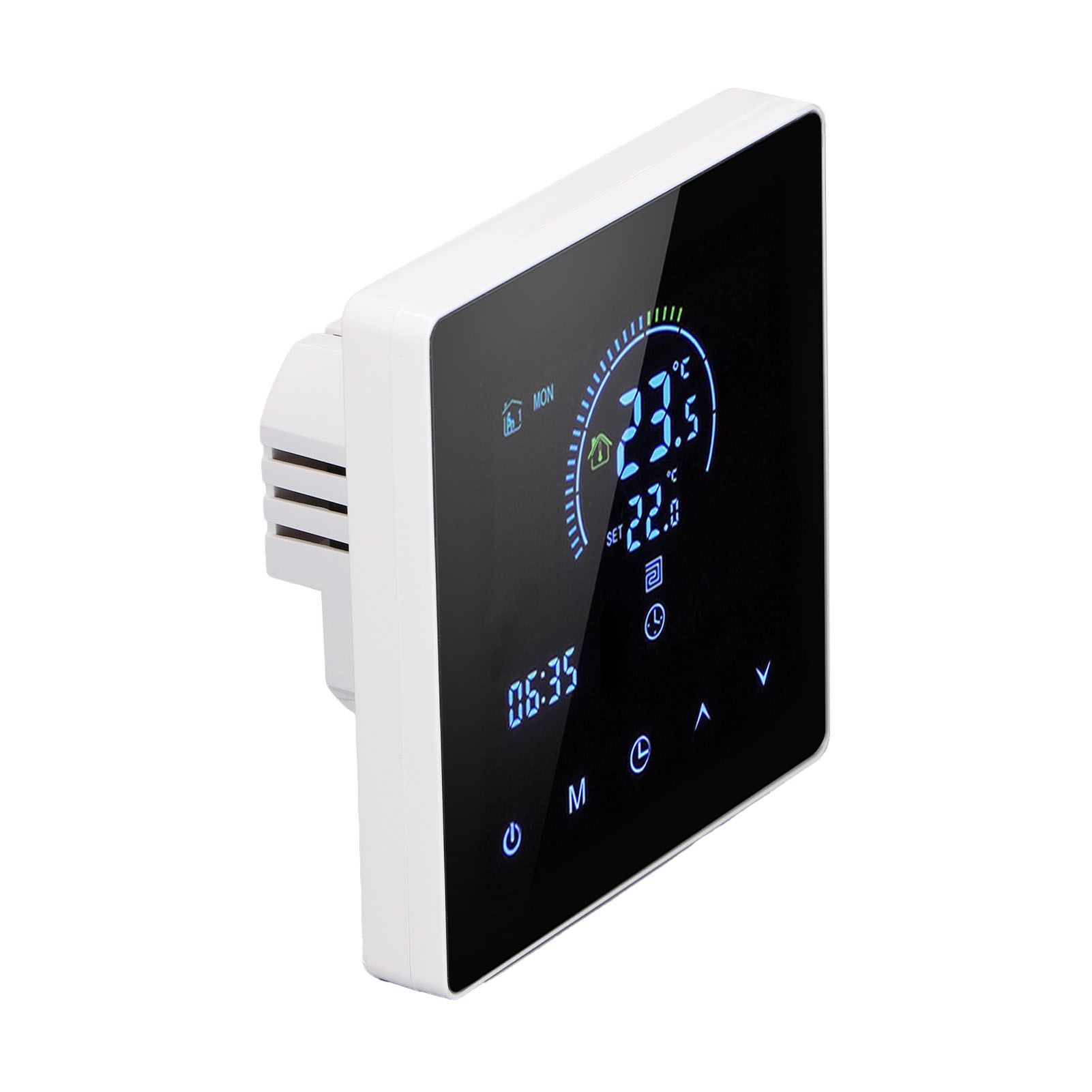16A Digital Thermostat with LCD Display Programmable Thermostat Electric Heating Thermostat for Home Office Hotel AC 90V‑240V White Without WiFi - Image 2
