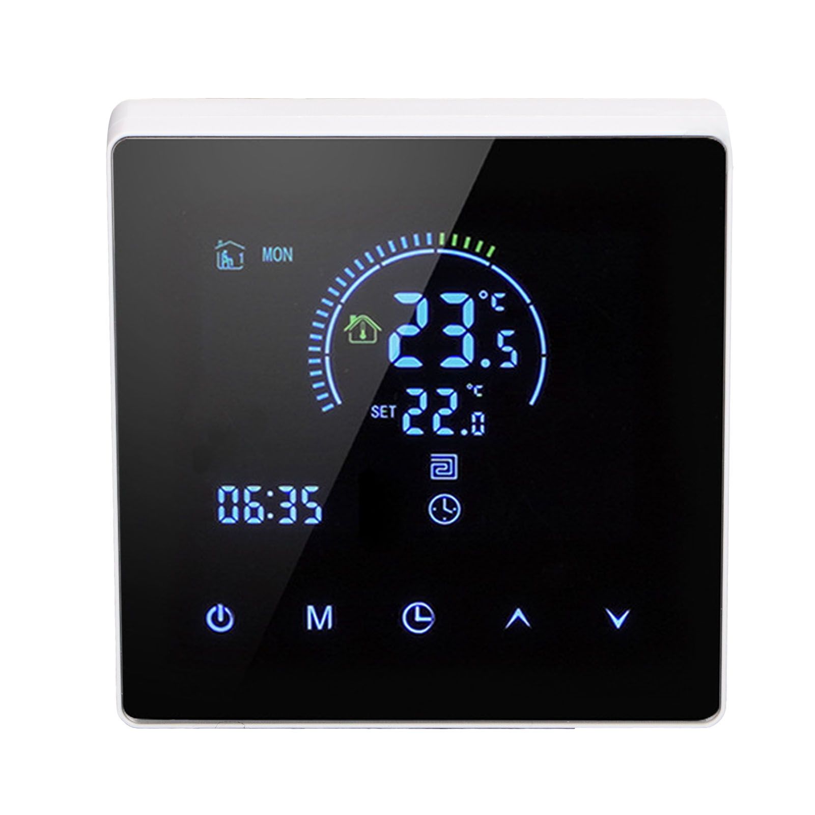16A Digital Thermostat with LCD Display Programmable Thermostat Electric Heating Thermostat for Home Office Hotel AC 90V‑240V White Without WiFi - Image 3