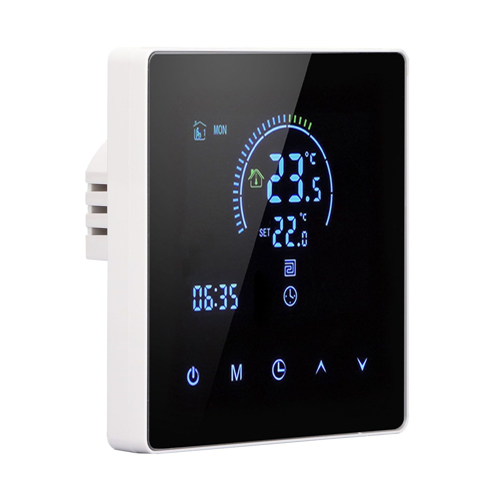 16A Digital Thermostat with LCD Display Programmable Thermostat Electric Heating Thermostat for Home Office Hotel AC 90V‑240V White Without WiFi - Image 6