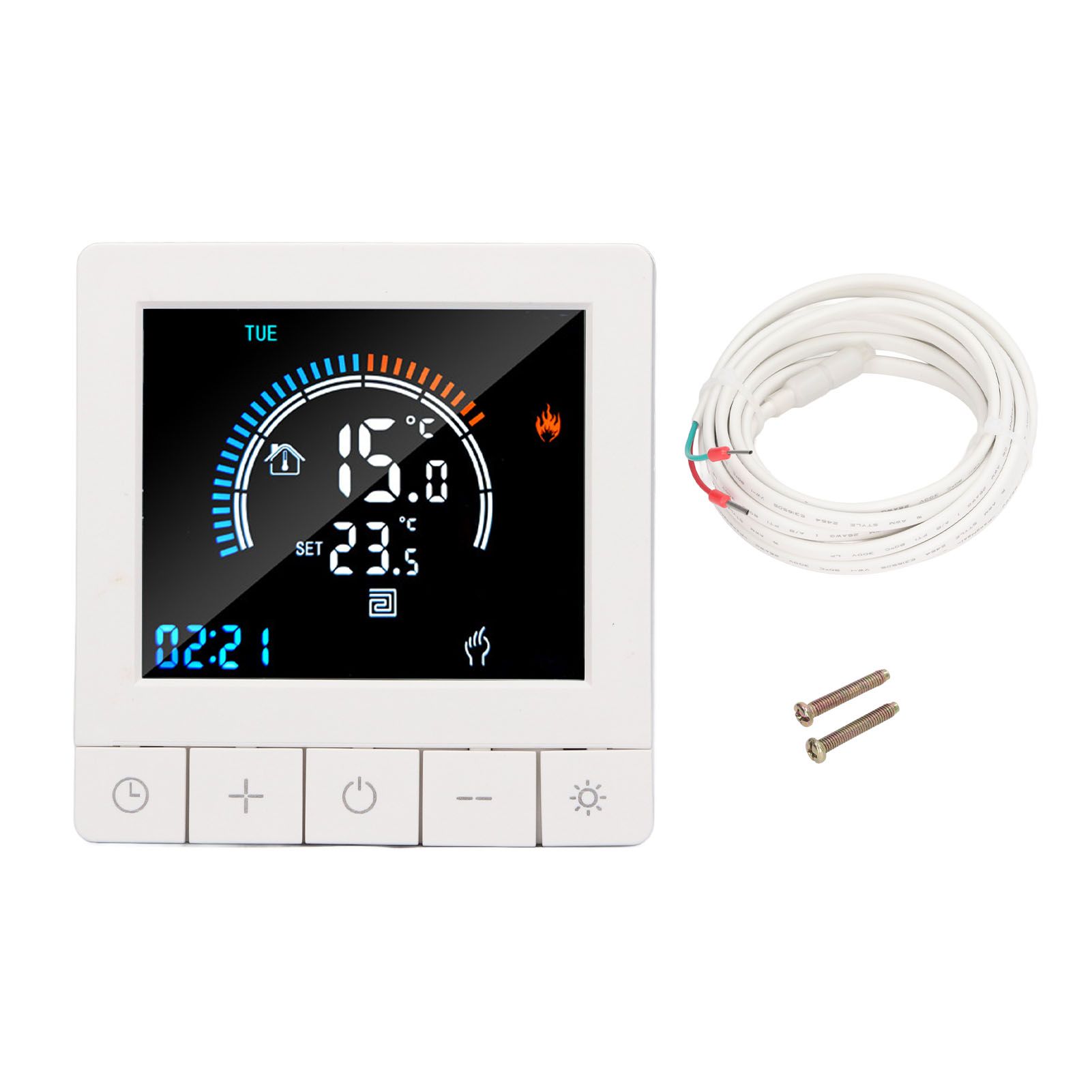 Programmable Smart Thermostat Electric Heating Smart Thermostat Digital LCD Display Temperature Controller for Home Hotels AC 90V‑240V 16A Regular Style - Image 1