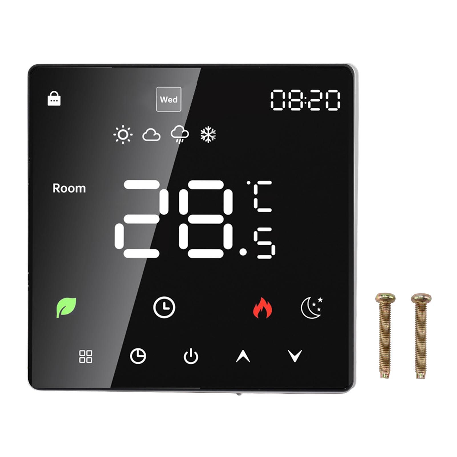3A Digital Thermostat with LCD Display Smart Programmable Thermostat with Touchscreen Hydronic Boiler Thermostat AC 90V‑240V Without WiFi - Image 1