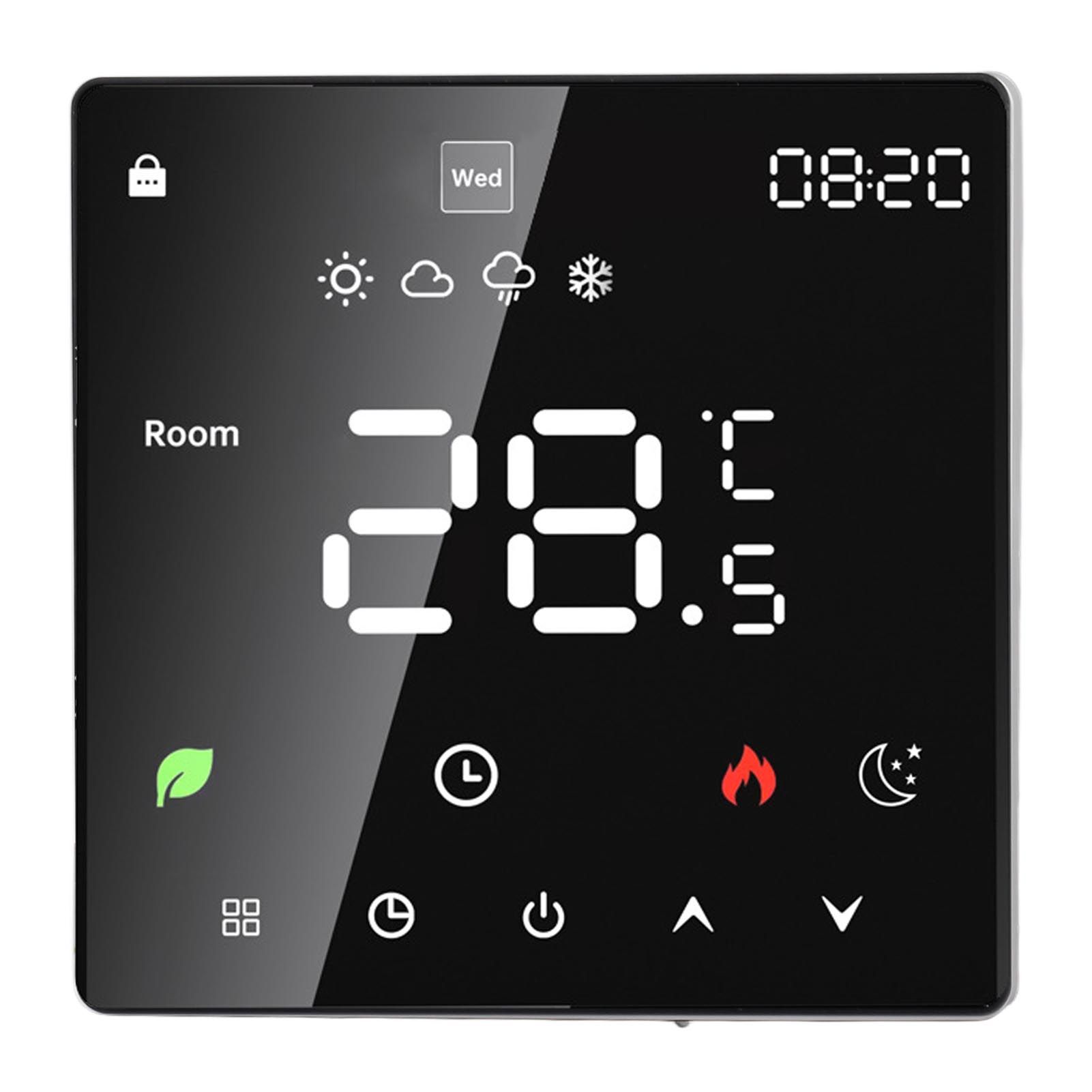 3A Digital Thermostat with LCD Display Smart Programmable Thermostat with Touchscreen Hydronic Boiler Thermostat AC 90V‑240V Without WiFi - Image 2