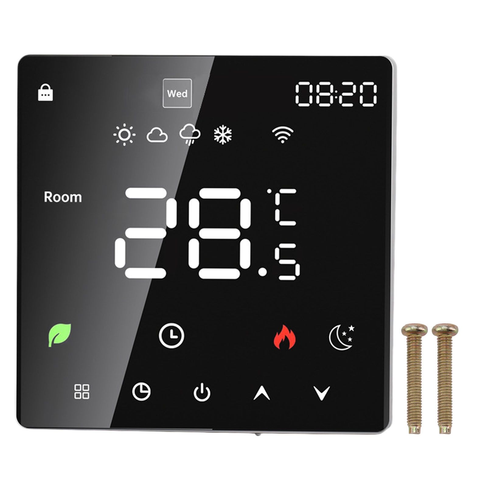 16A Smart Thermostat LCD Color Touchscreen PC Programmable Electric Heating Thermostat for Home Hotel Office AC 90 to 240V WiFi - Image 1
