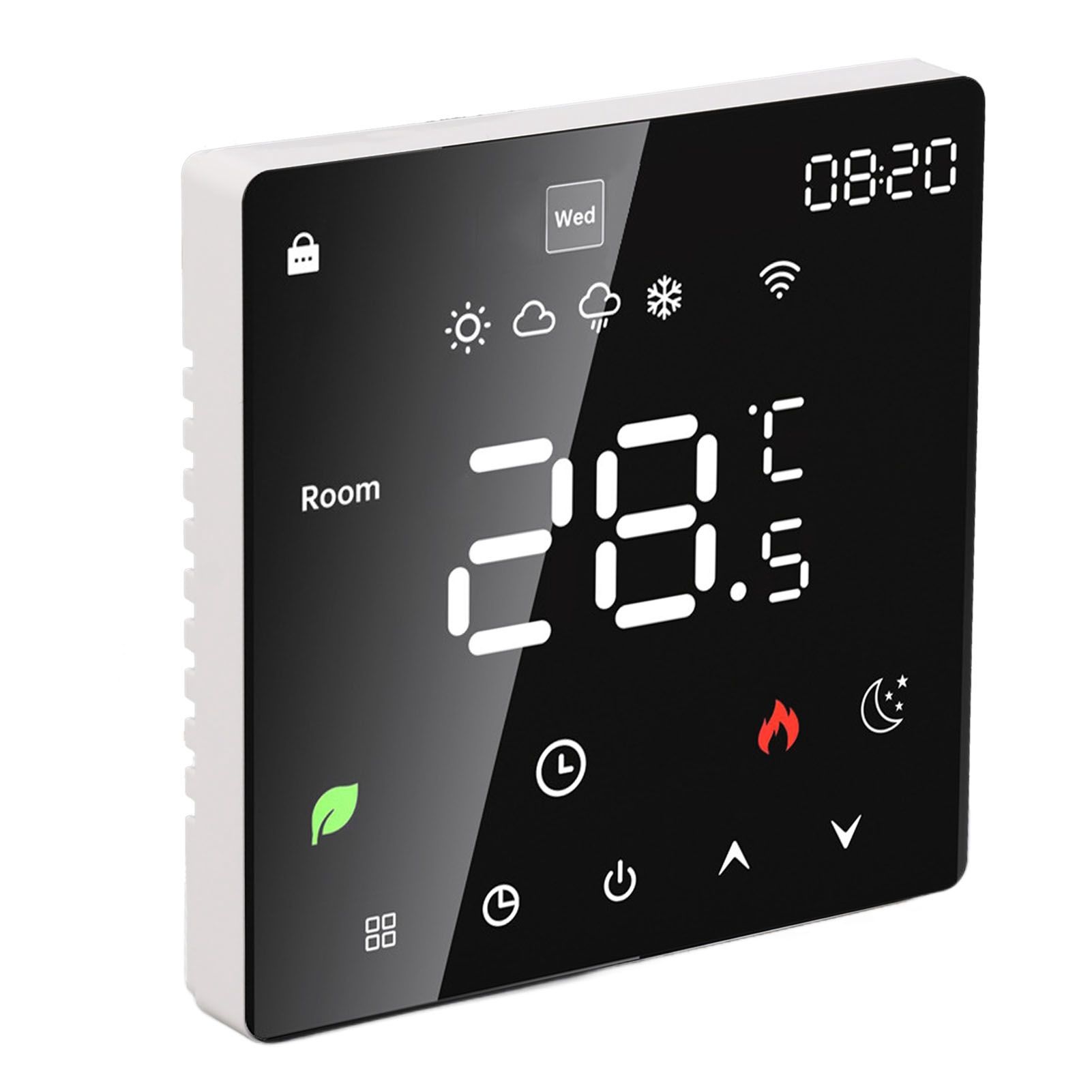 16A Smart Thermostat LCD Color Touchscreen PC Programmable Electric Heating Thermostat for Home Hotel Office AC 90 to 240V Without WiFi - Image 4