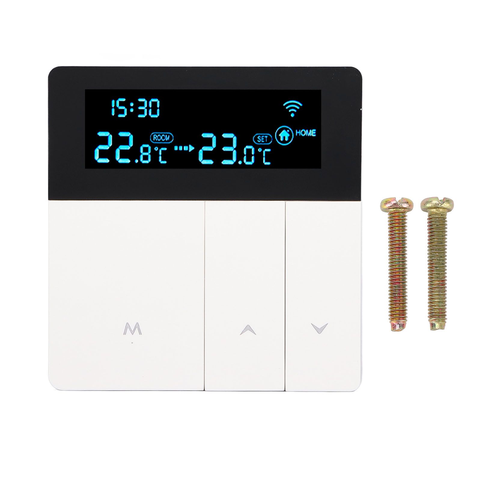 3A Smart Thermostat LCD Color Screen High Accuracy Programmable Thermostat Water Heating Boiler Heating for Home Shopping Mall AC90‑240V White Without WiFi - Image 1