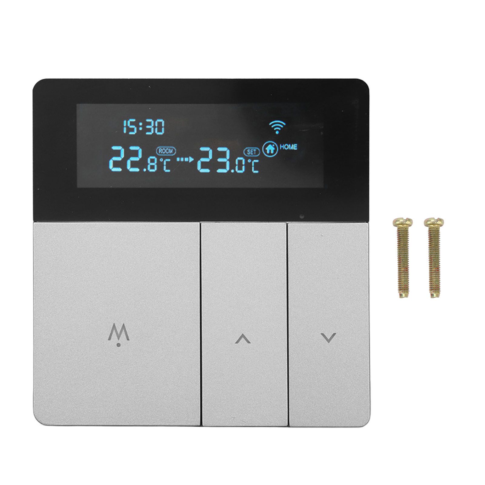 16A Smart Color Thermostat Programmable Smart Electric Heating Thermostat for Home Offices Shopping Malls Hotels AC 90V‑240V Gray WiFi Style - Image 1