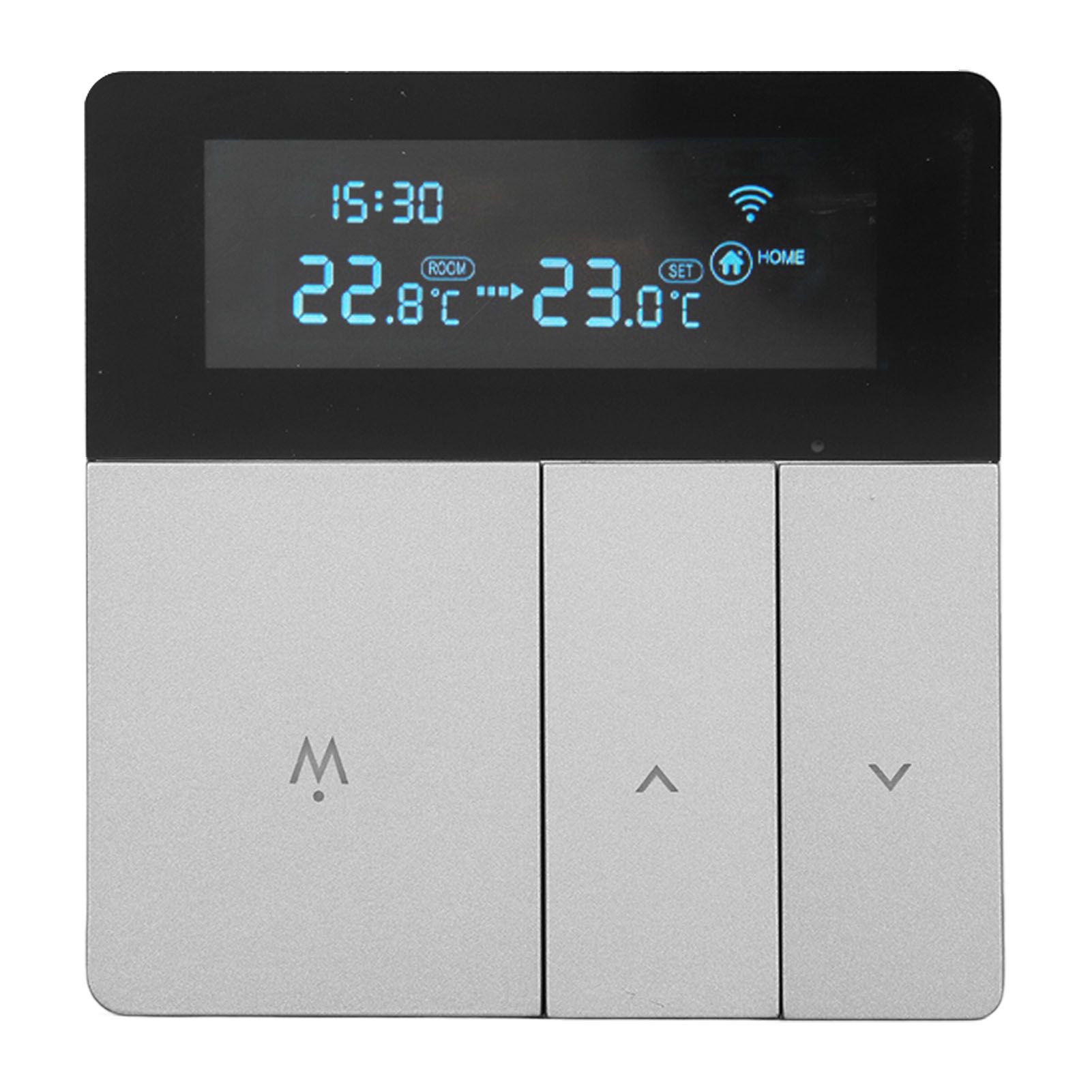 16A Smart Color Thermostat Programmable Smart Electric Heating Thermostat for Home Offices Shopping Malls Hotels AC 90V‑240V Gray WiFi Style - Image 2