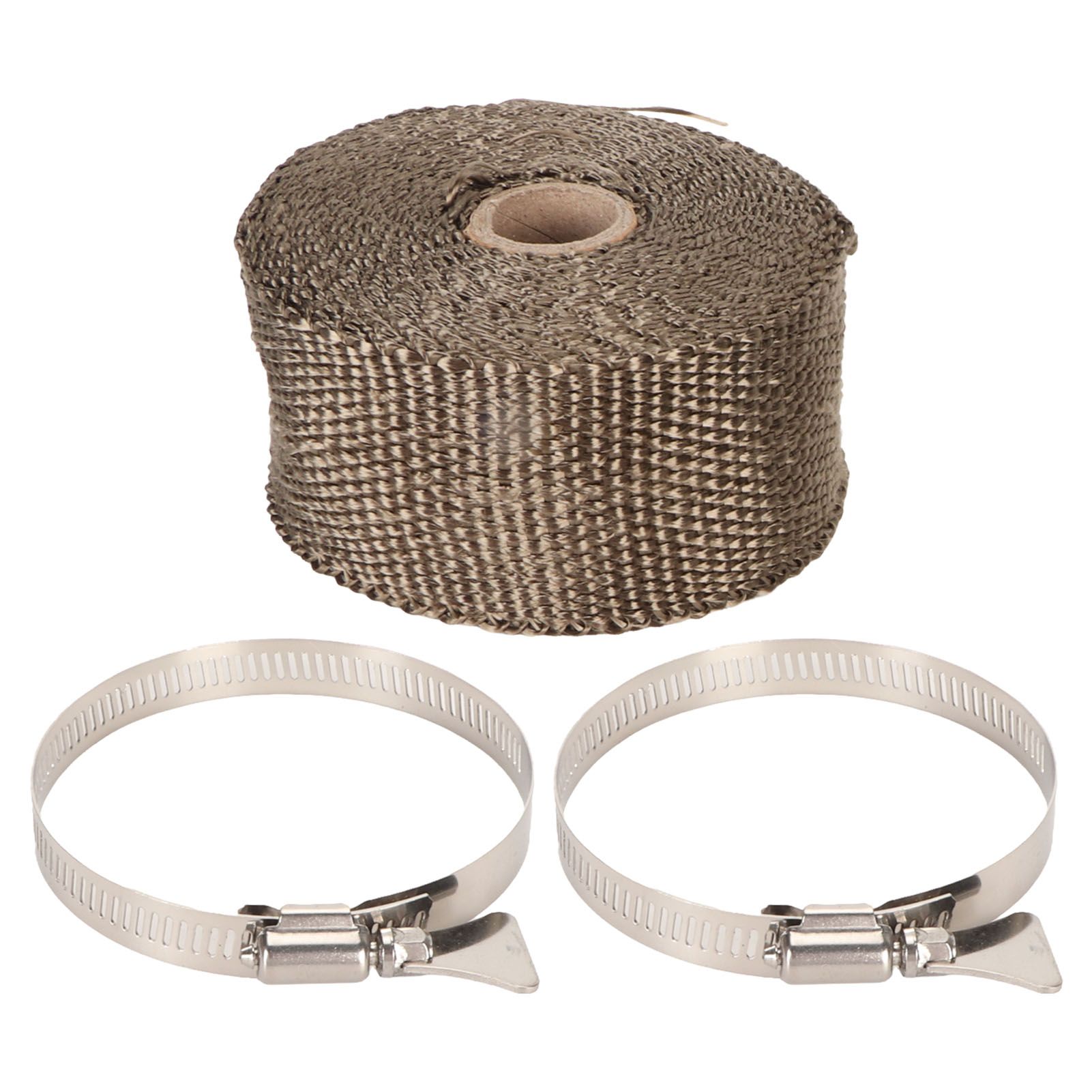 Fireproof Pipe Wrap Pipe Insulation Webbing Anti Scald Chimney Protective Wrap with 2 Clips for Furnace Tube Motorcycle Exhaust Pipes - Image 1