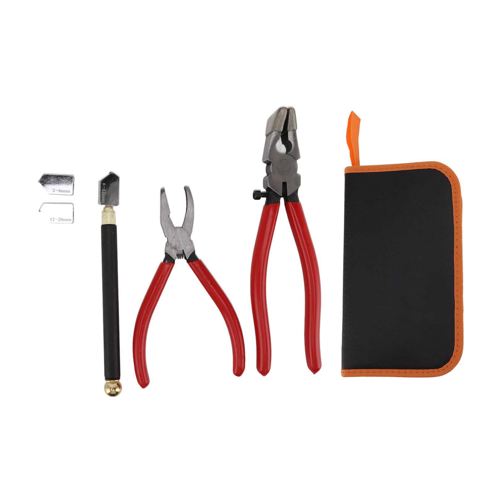 Glass Cutter Tool Kit Breaker Pliers Curve Jaw Glass Running Pliers Kit Glass Cutter Pen 2pcs Blades with Oil Dropper Screwdrive - Image 1