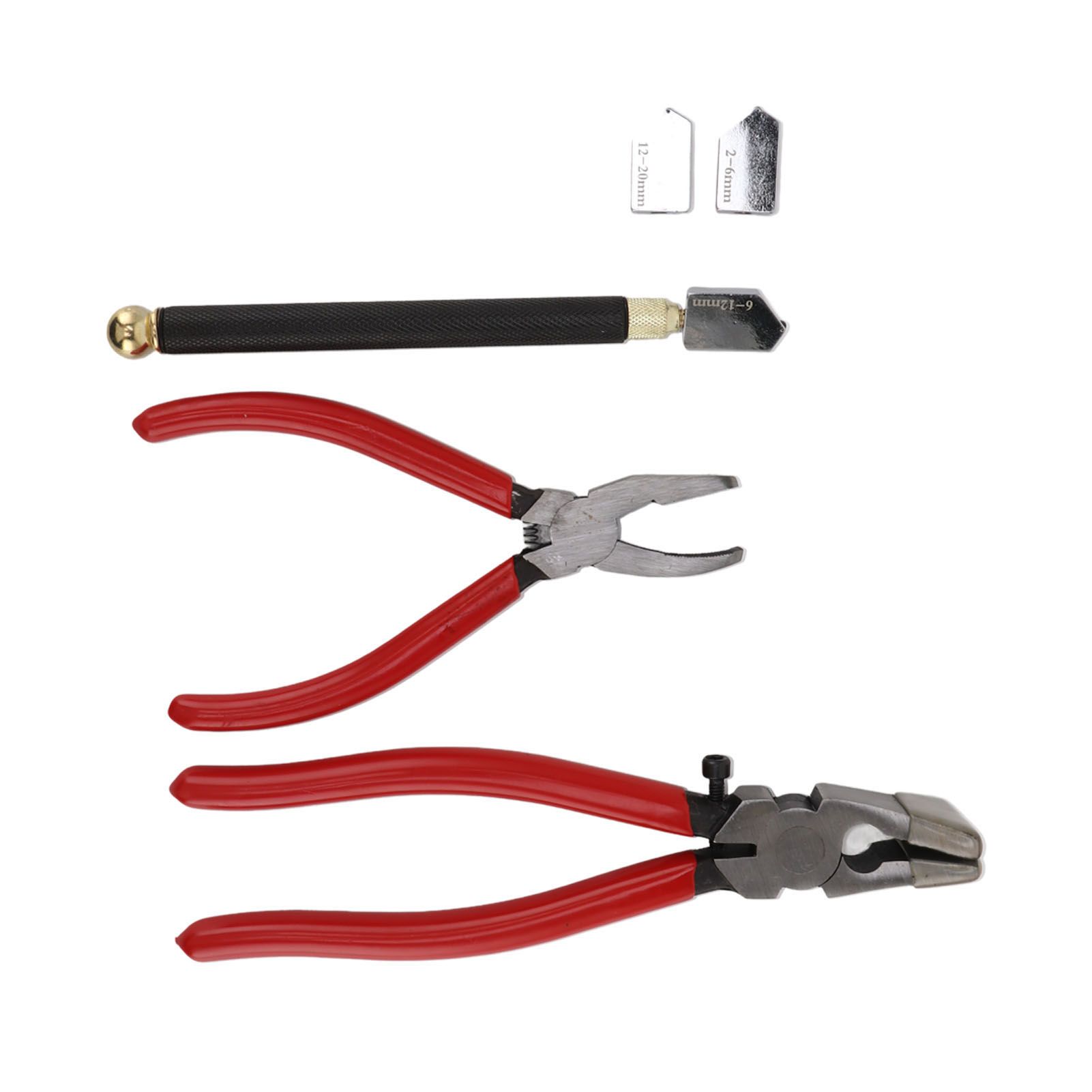 Glass Cutter Tool Kit Breaker Pliers Curve Jaw Glass Running Pliers Kit Glass Cutter Pen 2pcs Blades with Oil Dropper Screwdrive - Image 4