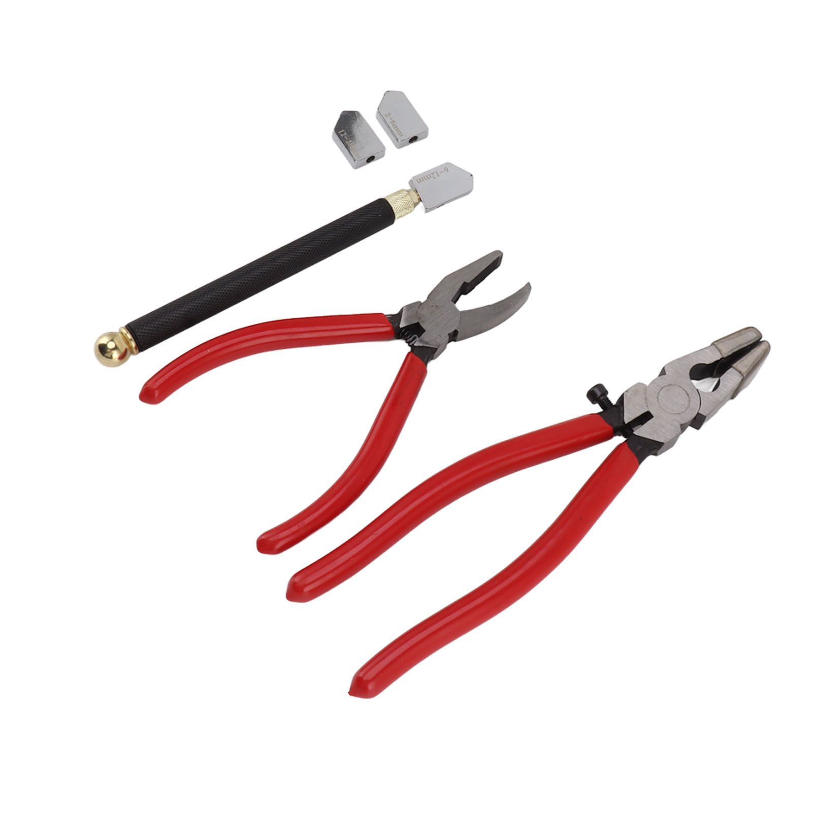 Glass Cutter Tool Kit Breaker Pliers Curve Jaw Glass Running Pliers Kit Glass Cutter Pen 2pcs Blades with Oil Dropper Screwdrive - Image 5