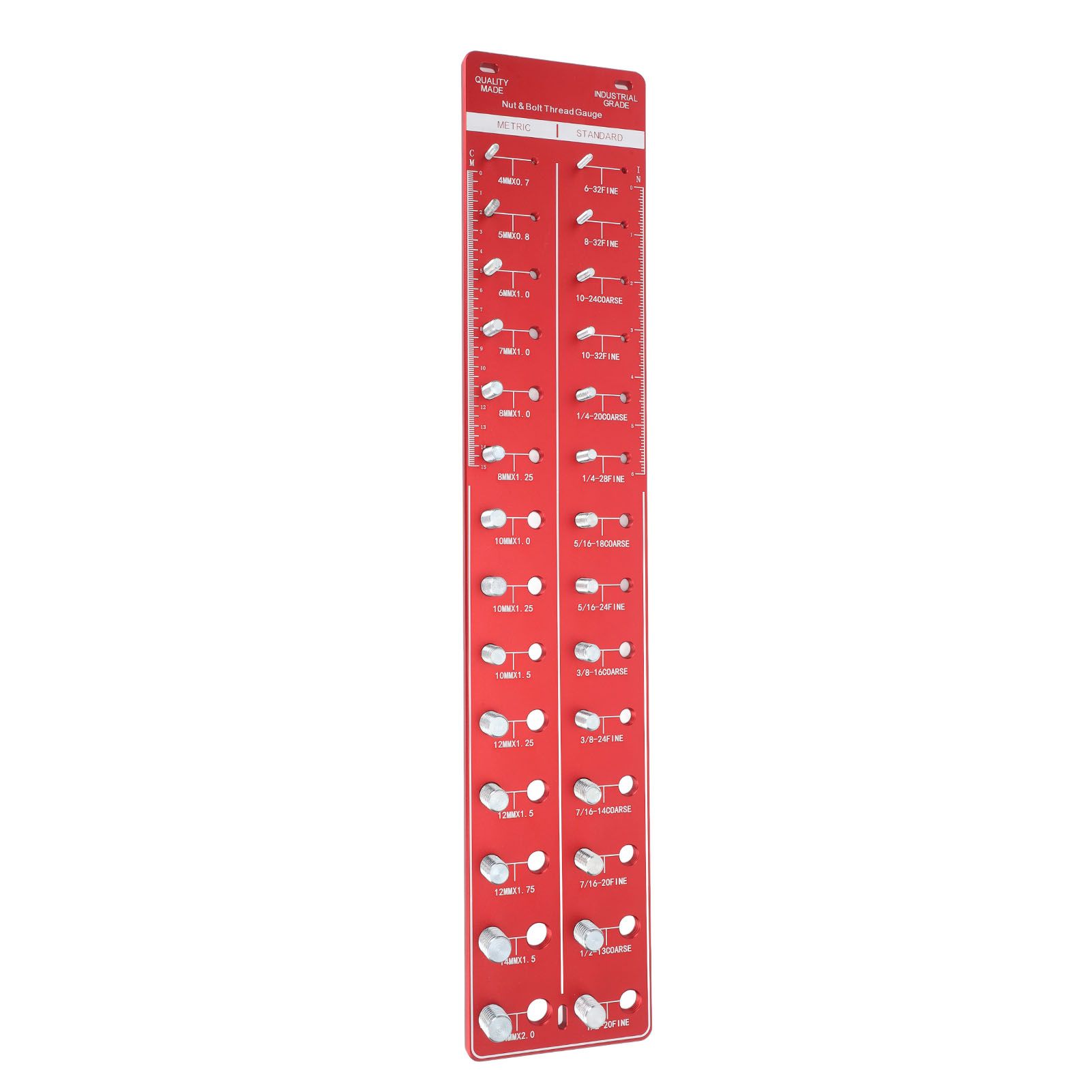 Bolt and Nut Identifier Gauge 10B21 Carbon Steel High Accuracy Nut and Bolt Thread Checker for Detecting Fixed Bolts Red 55x11cm - Image 1