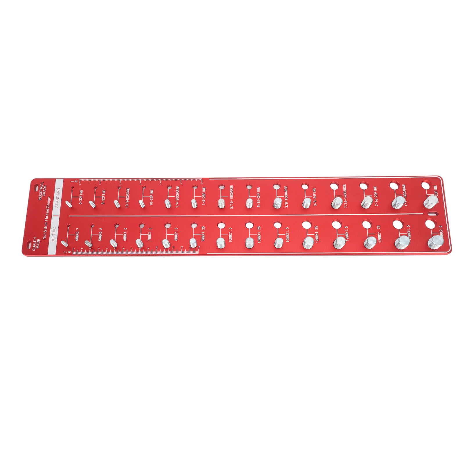 Bolt and Nut Identifier Gauge 10B21 Carbon Steel High Accuracy Nut and Bolt Thread Checker for Detecting Fixed Bolts Red 55x11cm - Image 2