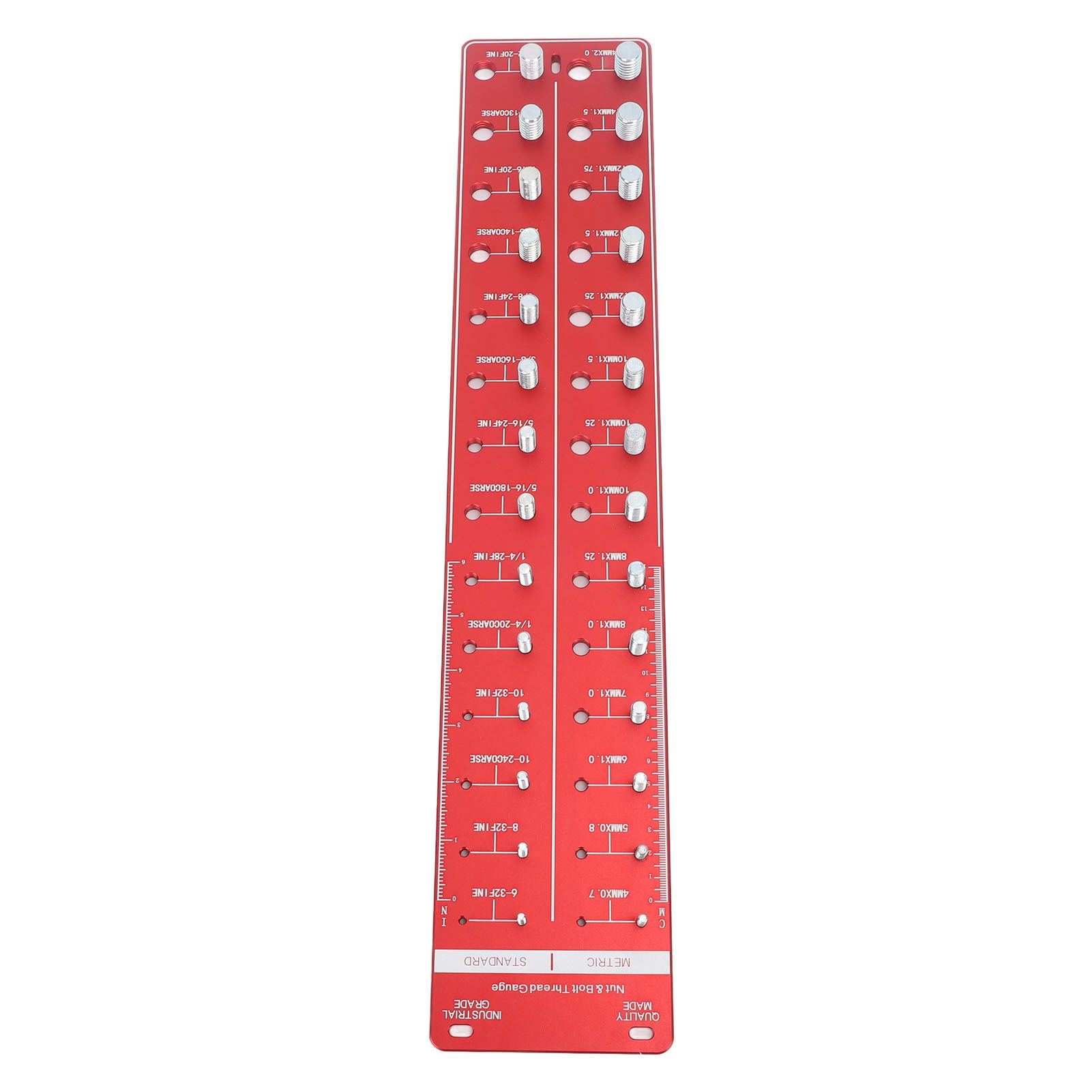 Bolt and Nut Identifier Gauge 10B21 Carbon Steel High Accuracy Nut and Bolt Thread Checker for Detecting Fixed Bolts Red 55x11cm - Image 3