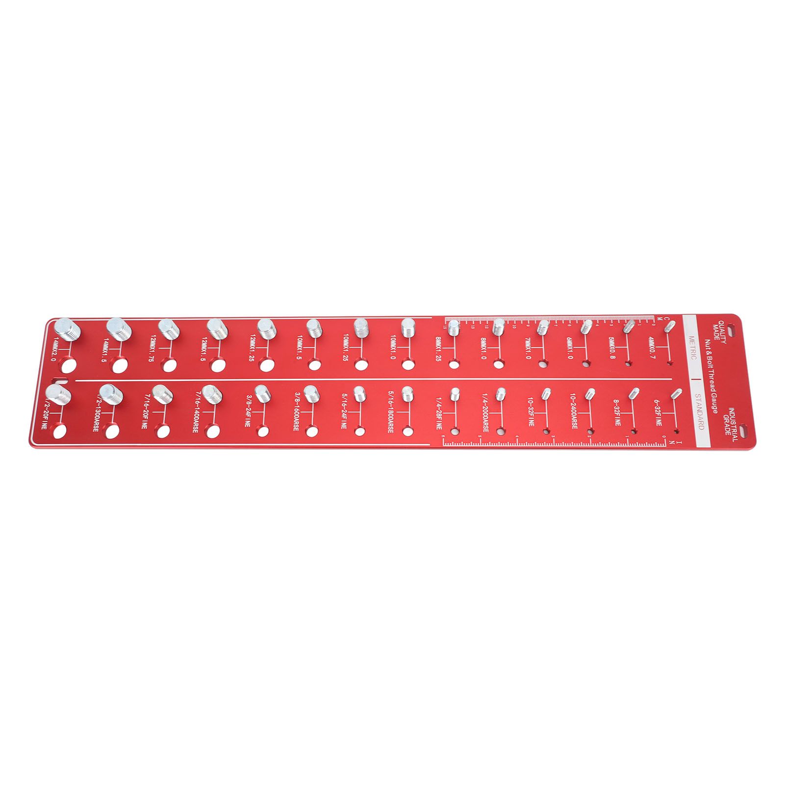 Bolt and Nut Identifier Gauge 10B21 Carbon Steel High Accuracy Nut and Bolt Thread Checker for Detecting Fixed Bolts Red 55x11cm - Image 8