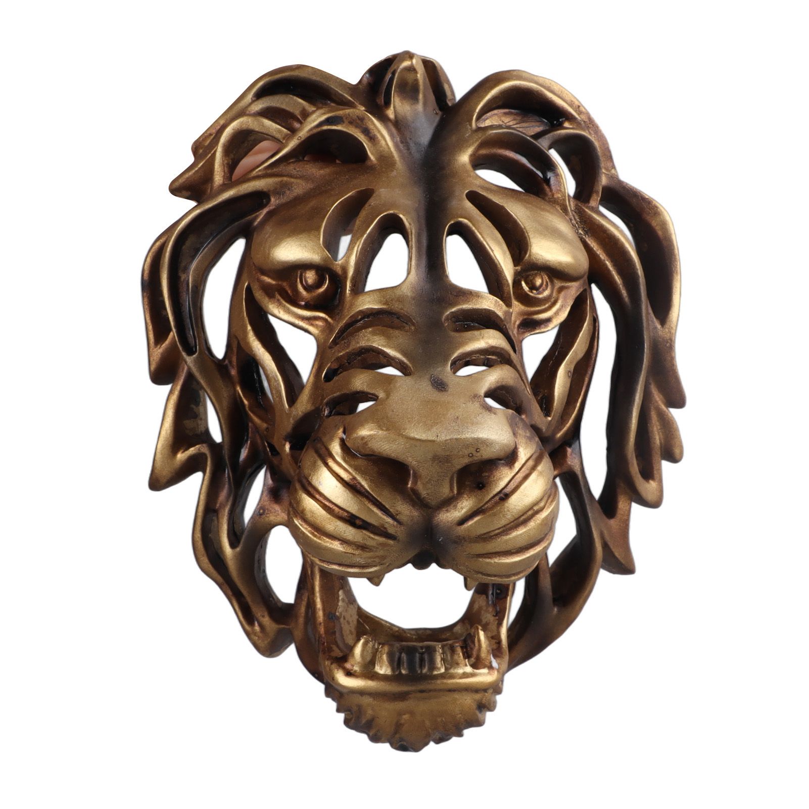 Lion Head Art Wall Decor Resin Vivid Lion Head Wall Mounted Art Sculpture for Living Room - Image 1