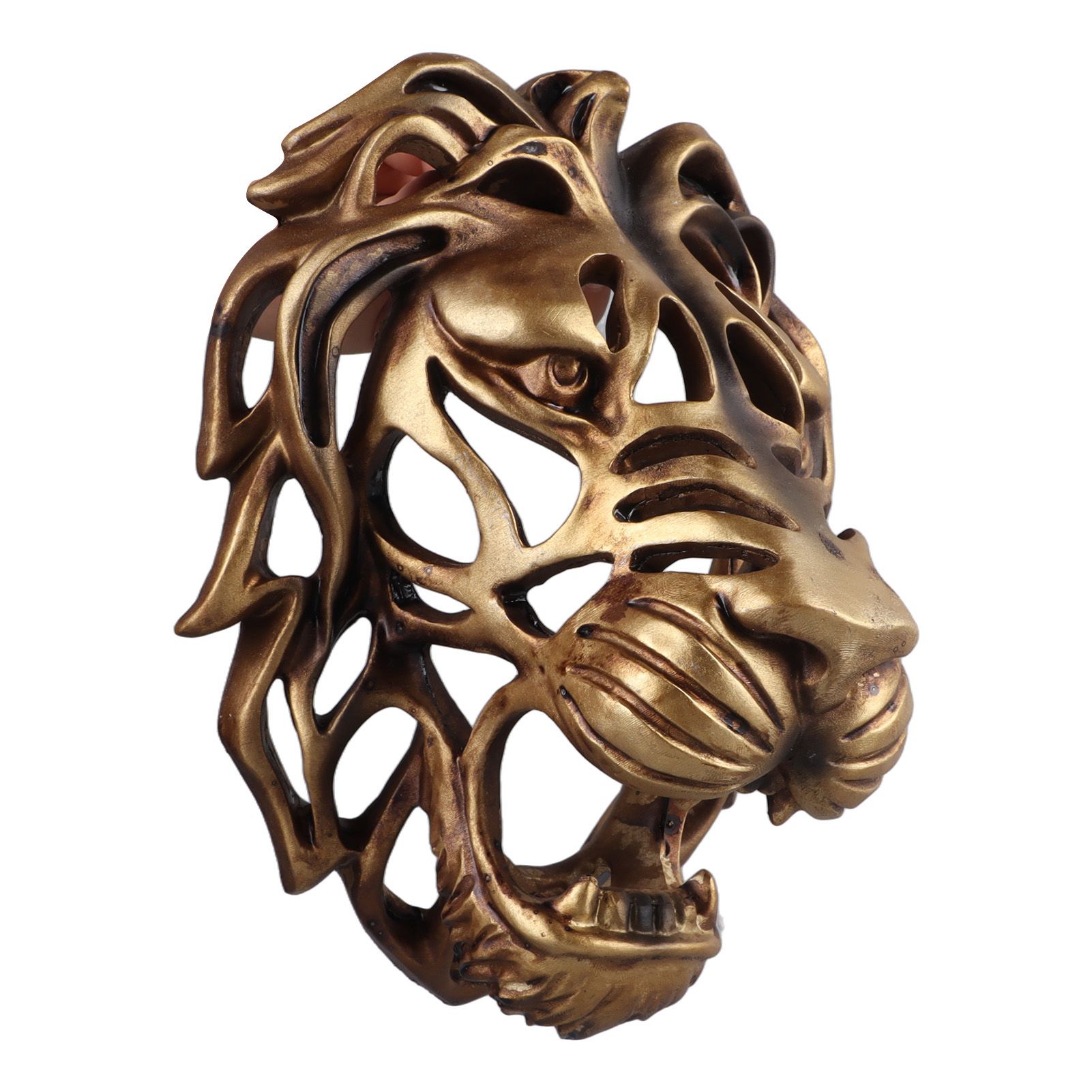 Lion Head Art Wall Decor Resin Vivid Lion Head Wall Mounted Art Sculpture for Living Room - Image 3