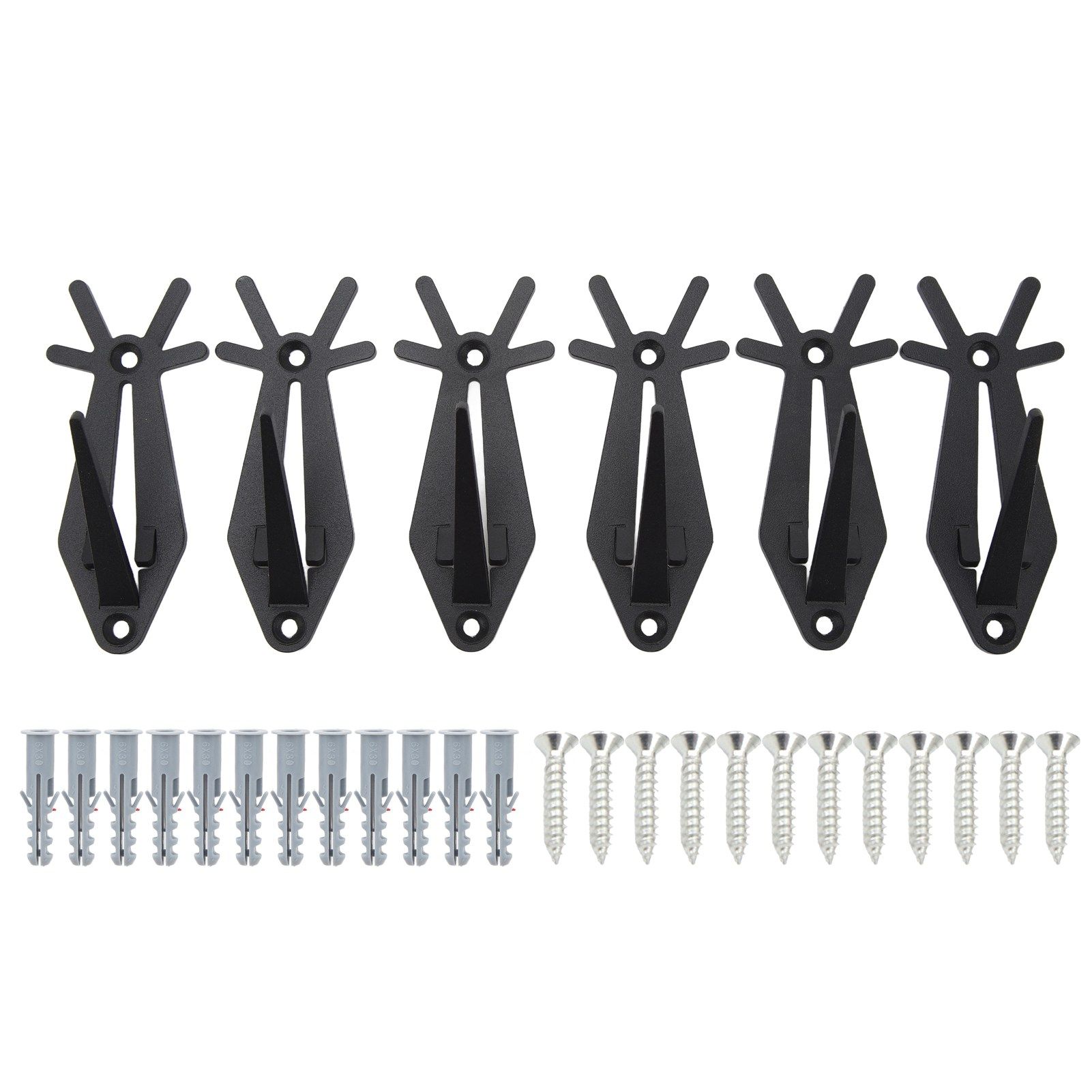 6pcs European Mount Skull Hanger Antler Style Skull Wall Mount Bracket Hangers Deer Hanger with Simple Easy Installation Kits - Image 1