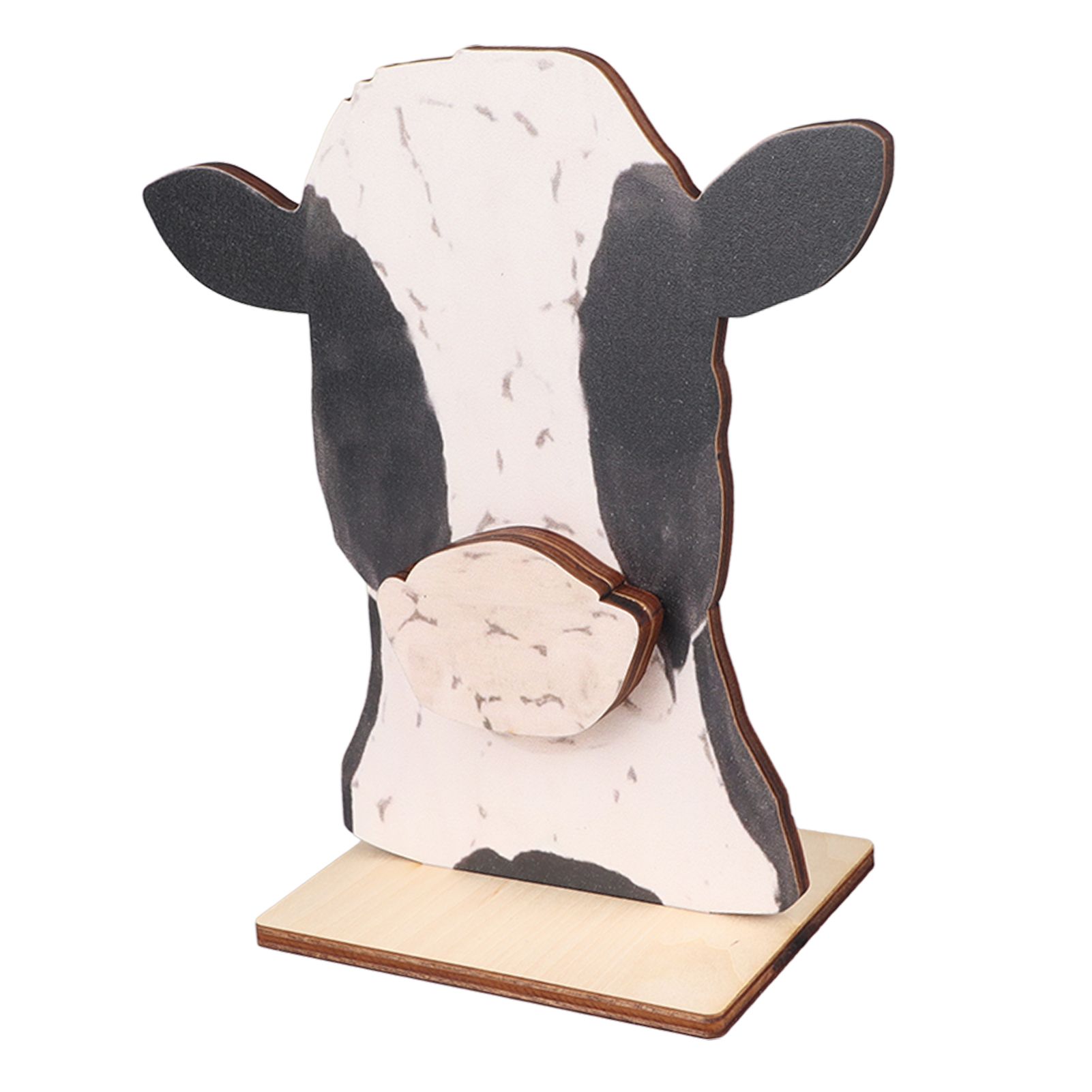 Cow Head Wearing Glasses Statues Wooden Decorative Cow Eyeglasses Display Stand Holder for Desktop Office - Image 6