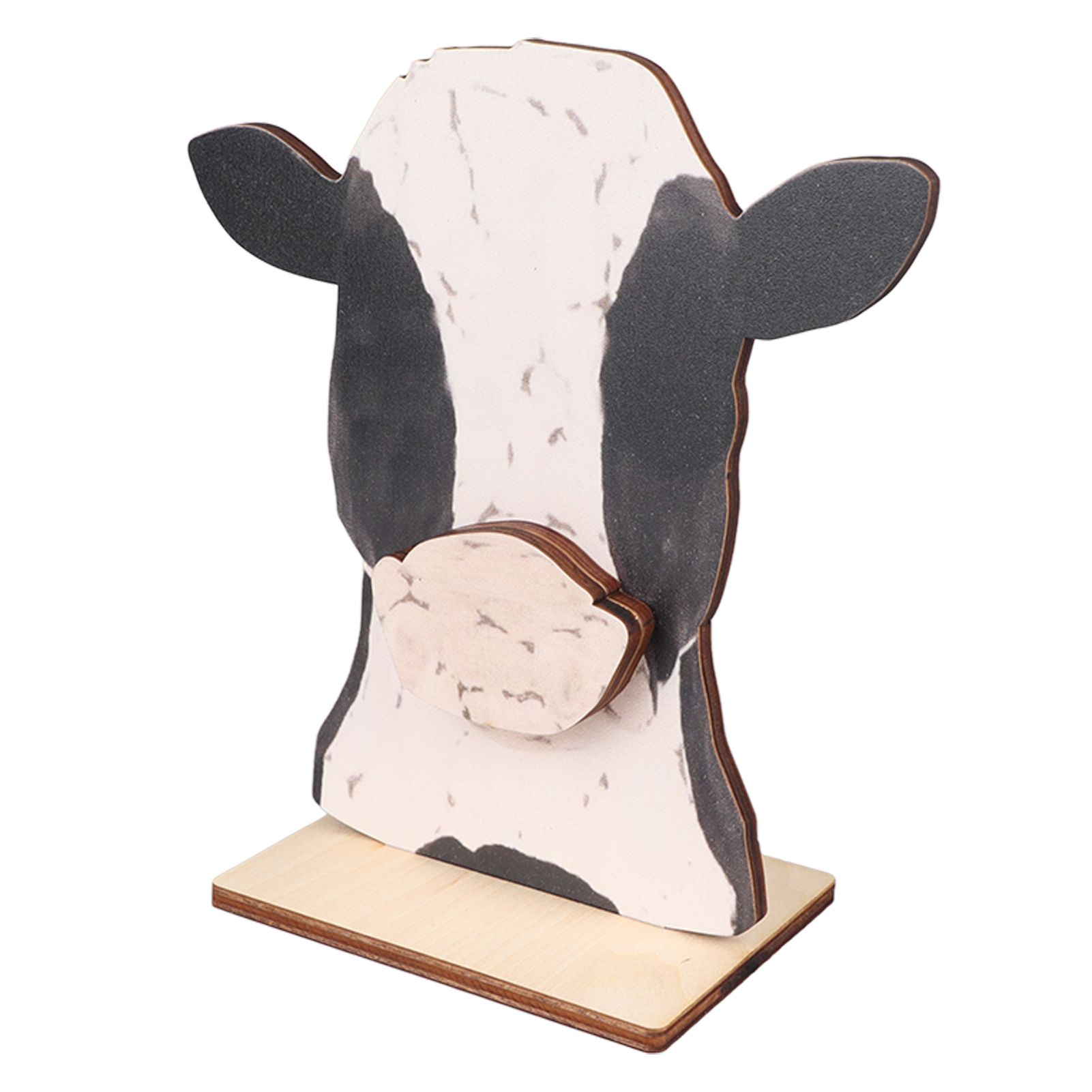 Cow Head Wearing Glasses Statues Wooden Decorative Cow Eyeglasses Display Stand Holder for Desktop Office - Image 7