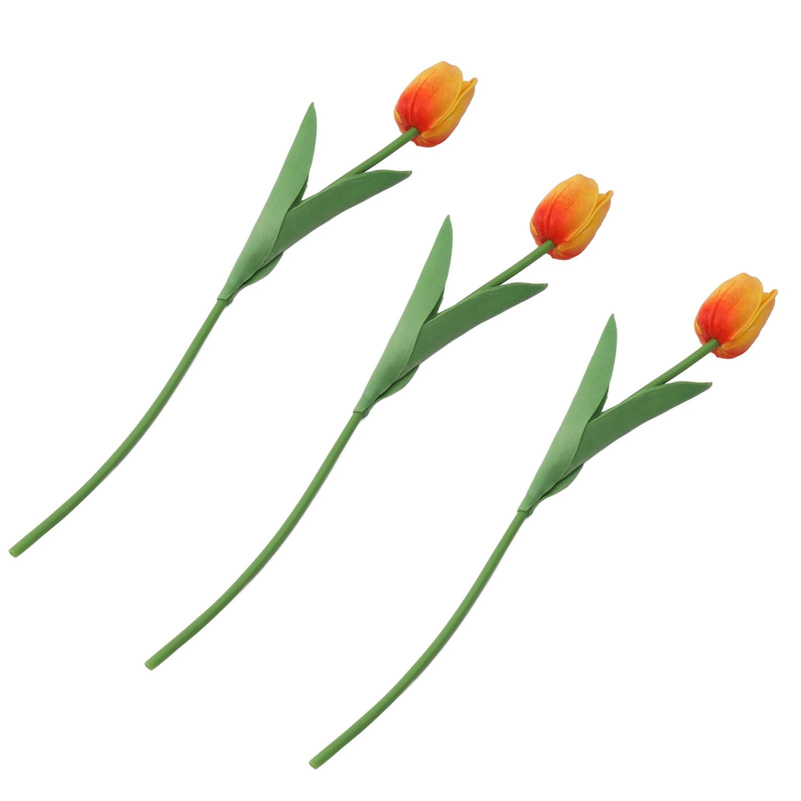 10PCS Artificial Tulips Real Touch PU Tulips Flowers for Wedding Bouquet Home Party Office Decor Orange - Image 2