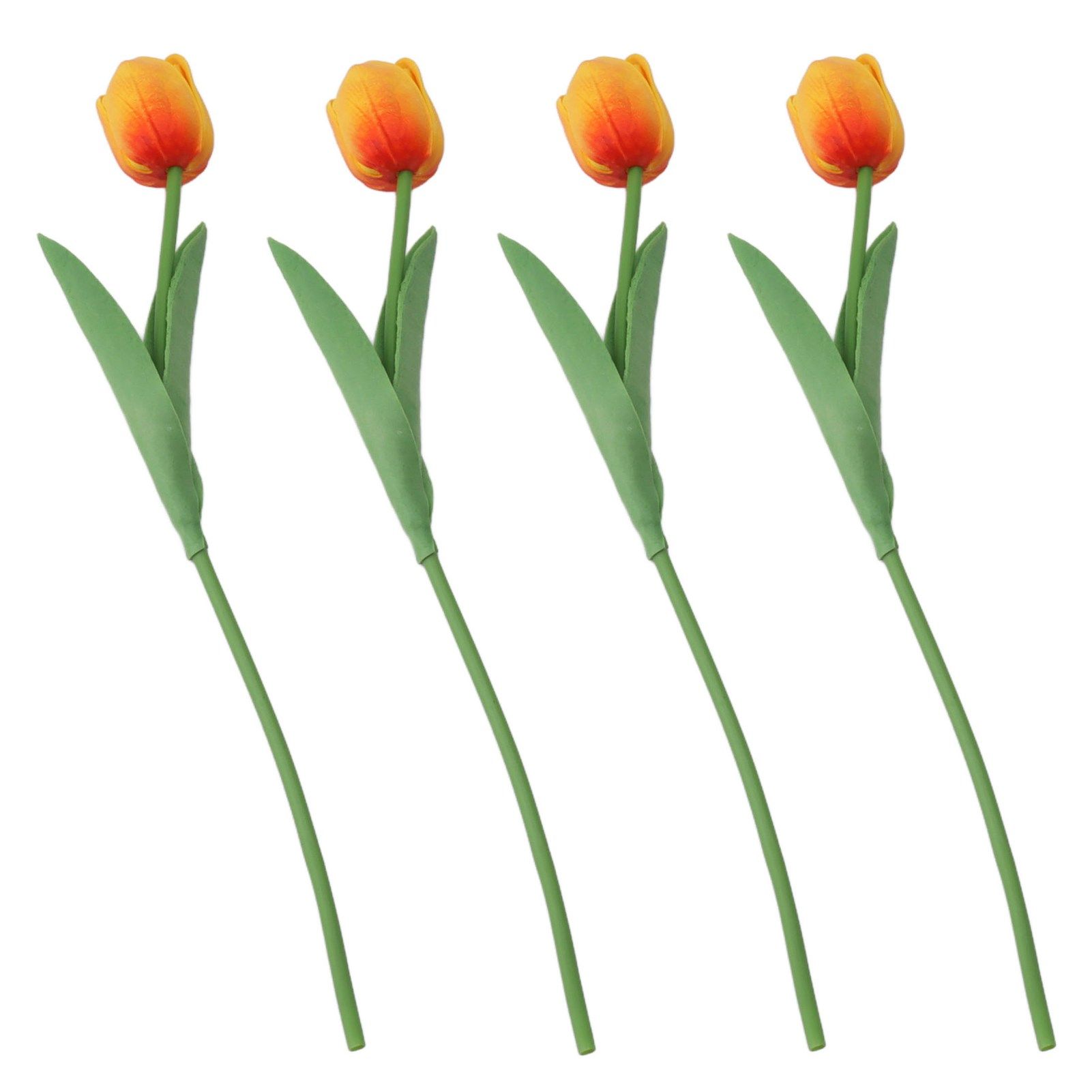 10PCS Artificial Tulips Real Touch PU Tulips Flowers for Wedding Bouquet Home Party Office Decor Orange - Image 4