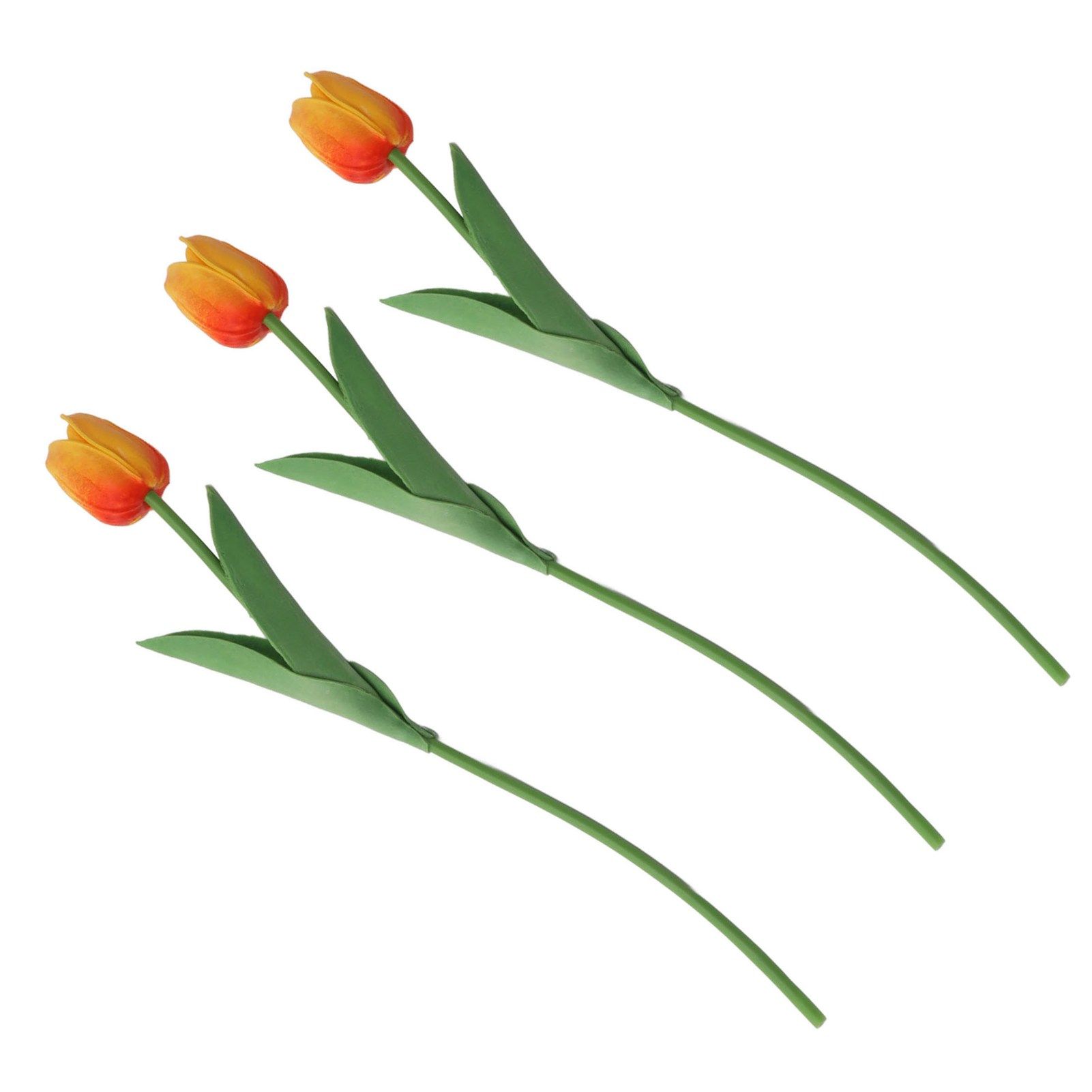 10PCS Artificial Tulips Real Touch PU Tulips Flowers for Wedding Bouquet Home Party Office Decor Orange - Image 6