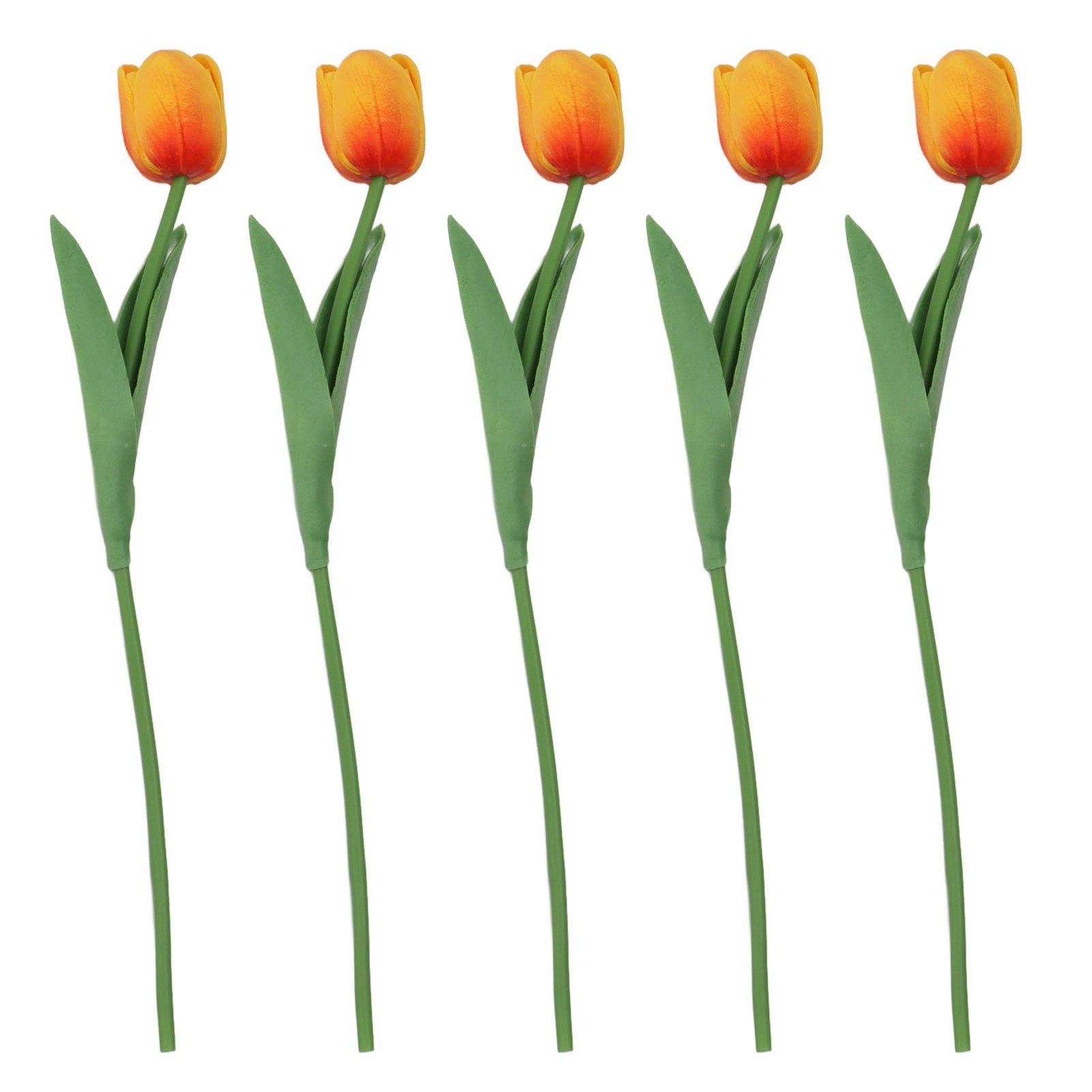 10PCS Artificial Tulips Real Touch PU Tulips Flowers for Wedding Bouquet Home Party Office Decor Orange - Image 7
