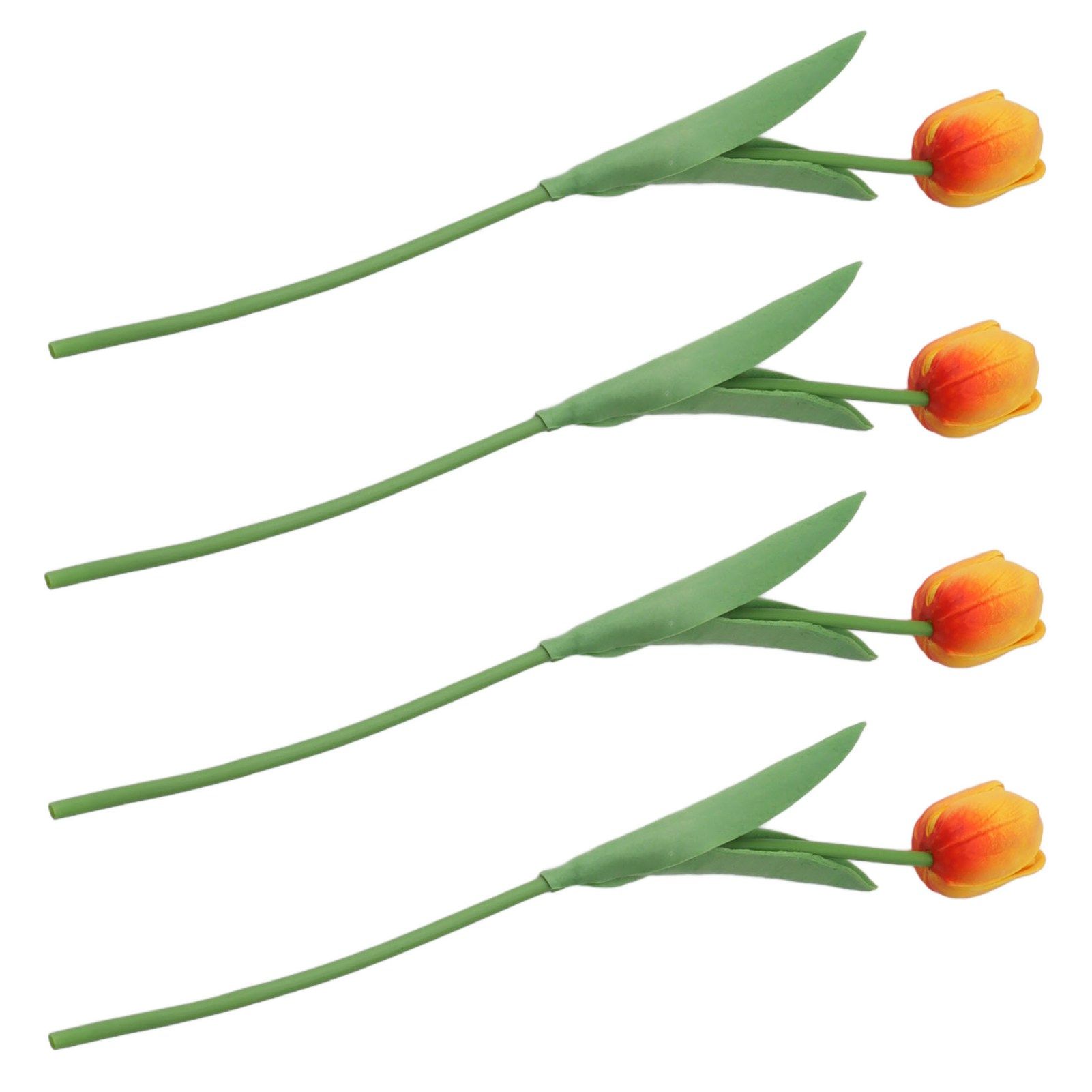 10PCS Artificial Tulips Real Touch PU Tulips Flowers for Wedding Bouquet Home Party Office Decor Orange - Image 8