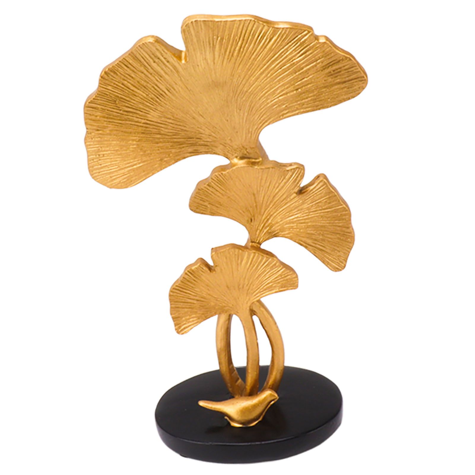 Leaf Decoration Resin Anti Slip Anti Fade Modern Desktop Leaves Ornament Model for Living Room Hallway Gold - Image 2