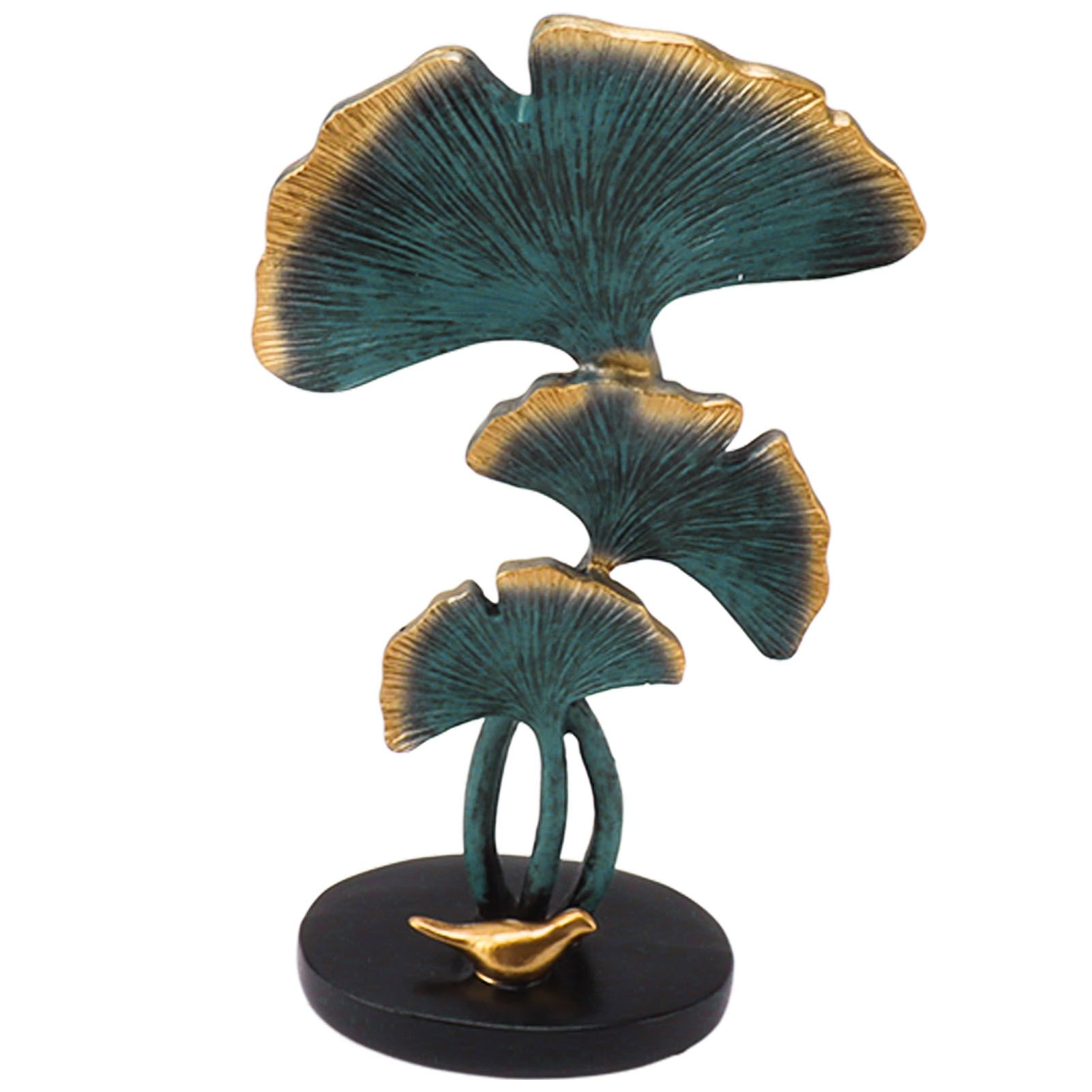 Leaf Decoration Resin Anti Slip Anti Fade Modern Desktop Leaves Ornament Model for Living Room Hallway Blue - Image 1