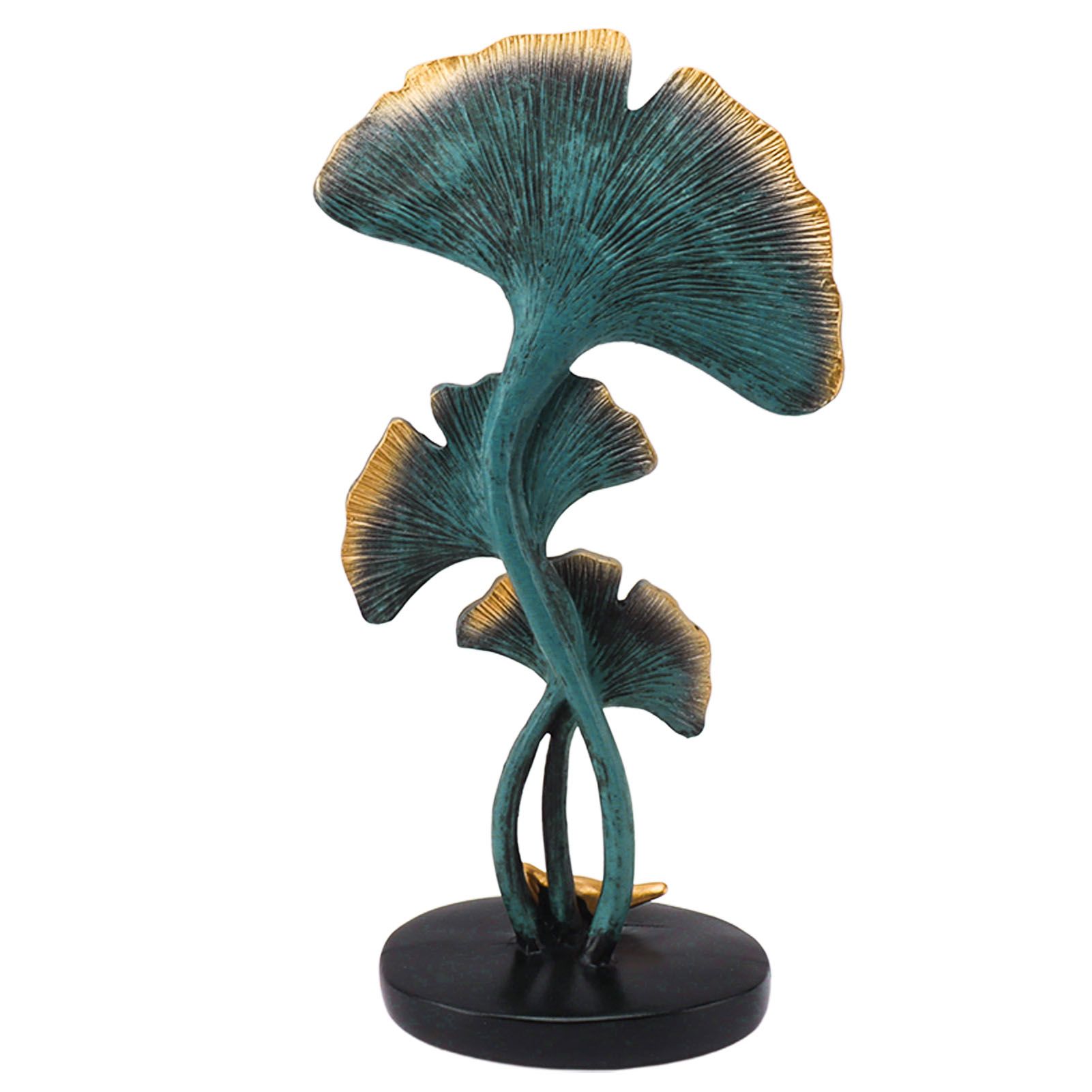 Leaf Decoration Resin Anti Slip Anti Fade Modern Desktop Leaves Ornament Model for Living Room Hallway Blue - Image 2