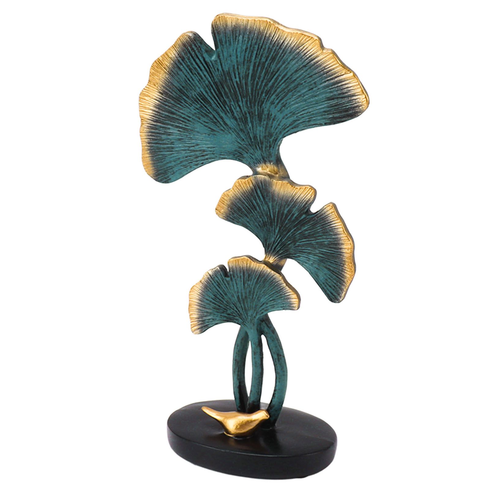 Leaf Decoration Resin Anti Slip Anti Fade Modern Desktop Leaves Ornament Model for Living Room Hallway Blue - Image 3